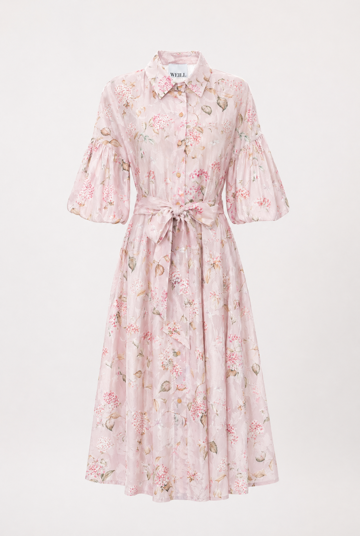 Patterned cotton shirt dress
