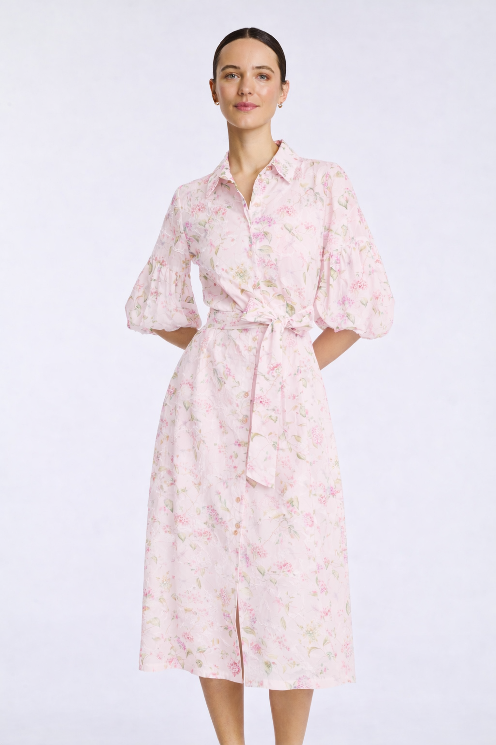 Robe chemise en coton imprimée