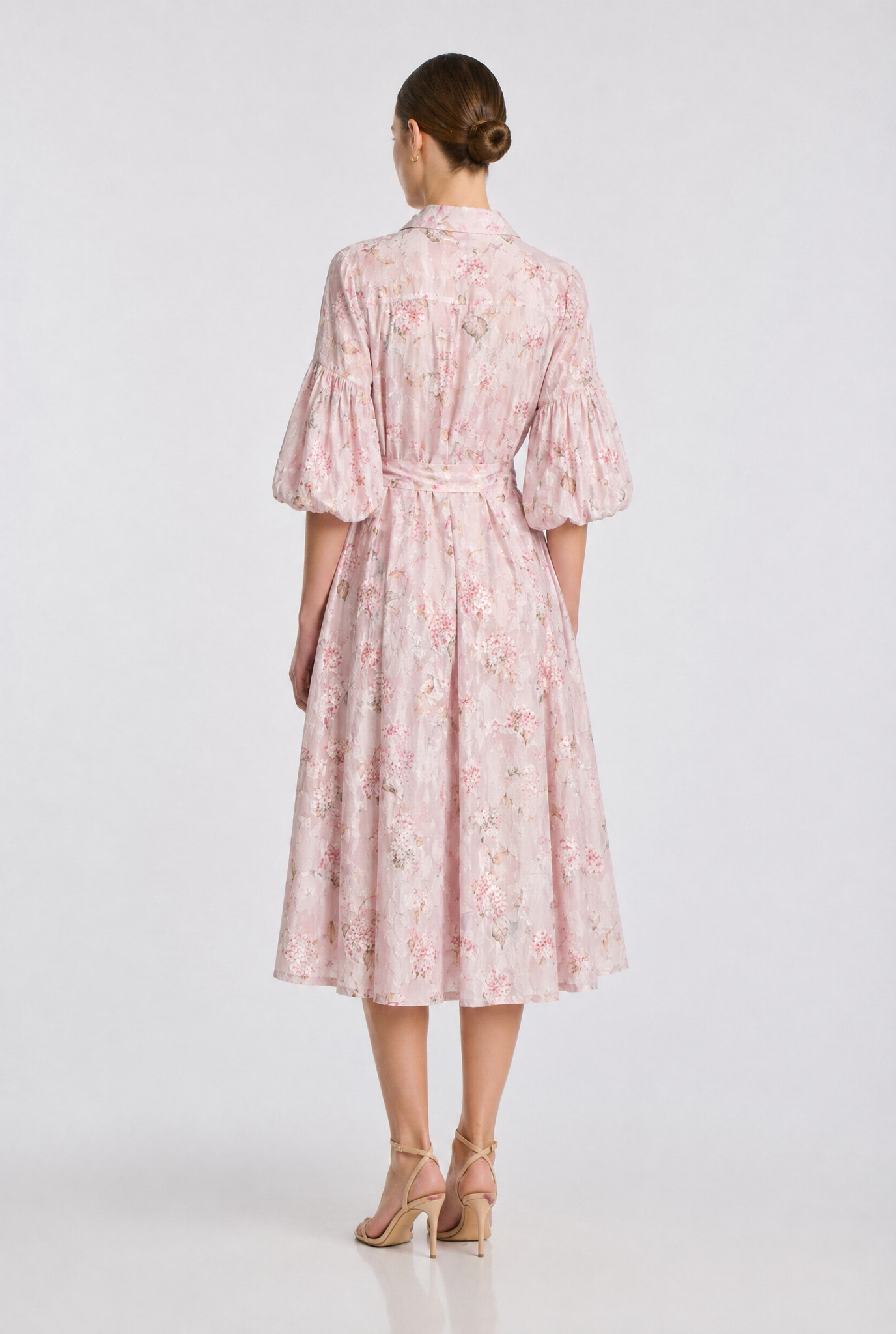 Patterned cotton shirt dress
