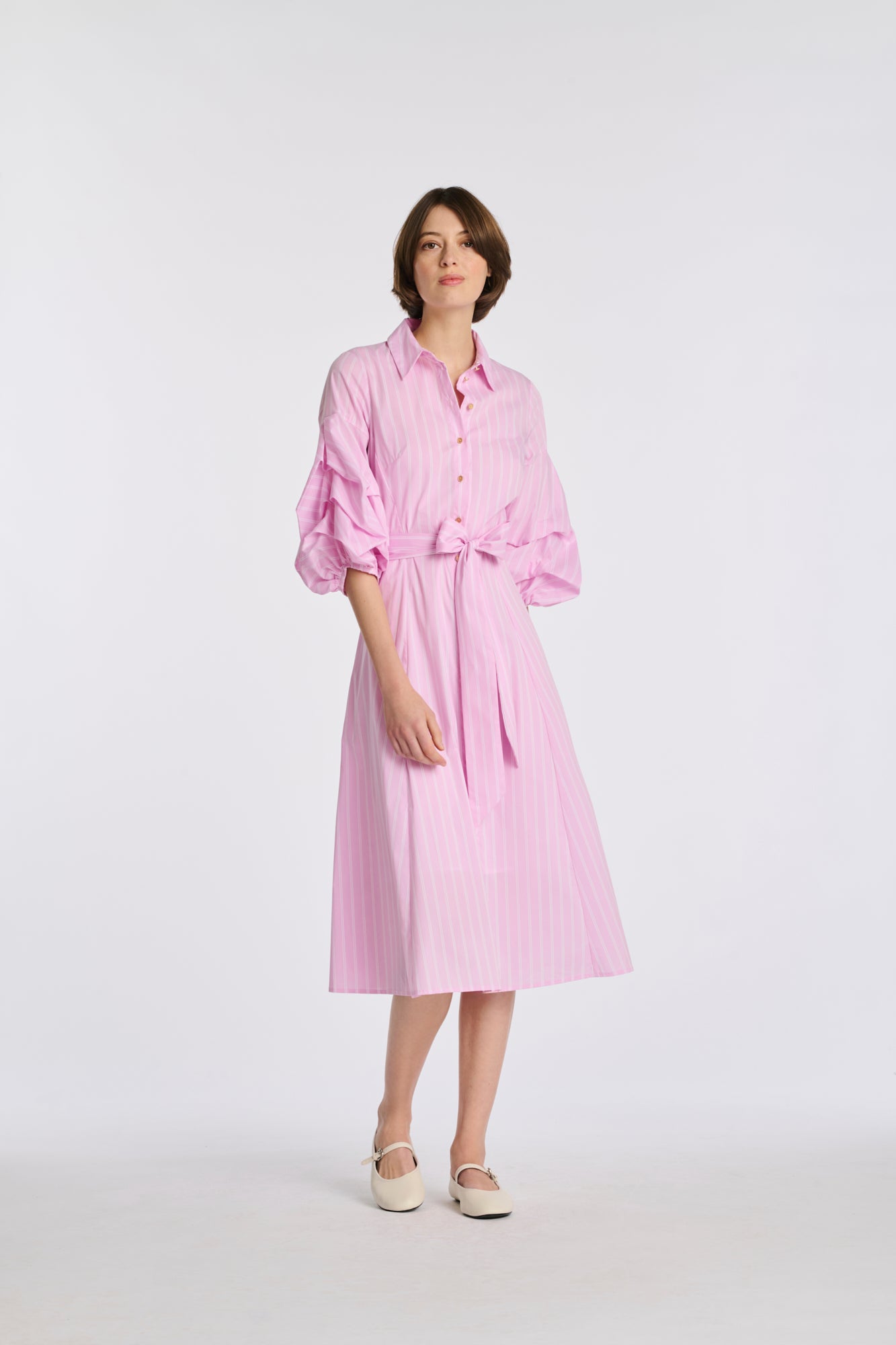 Robe chemise à rayures