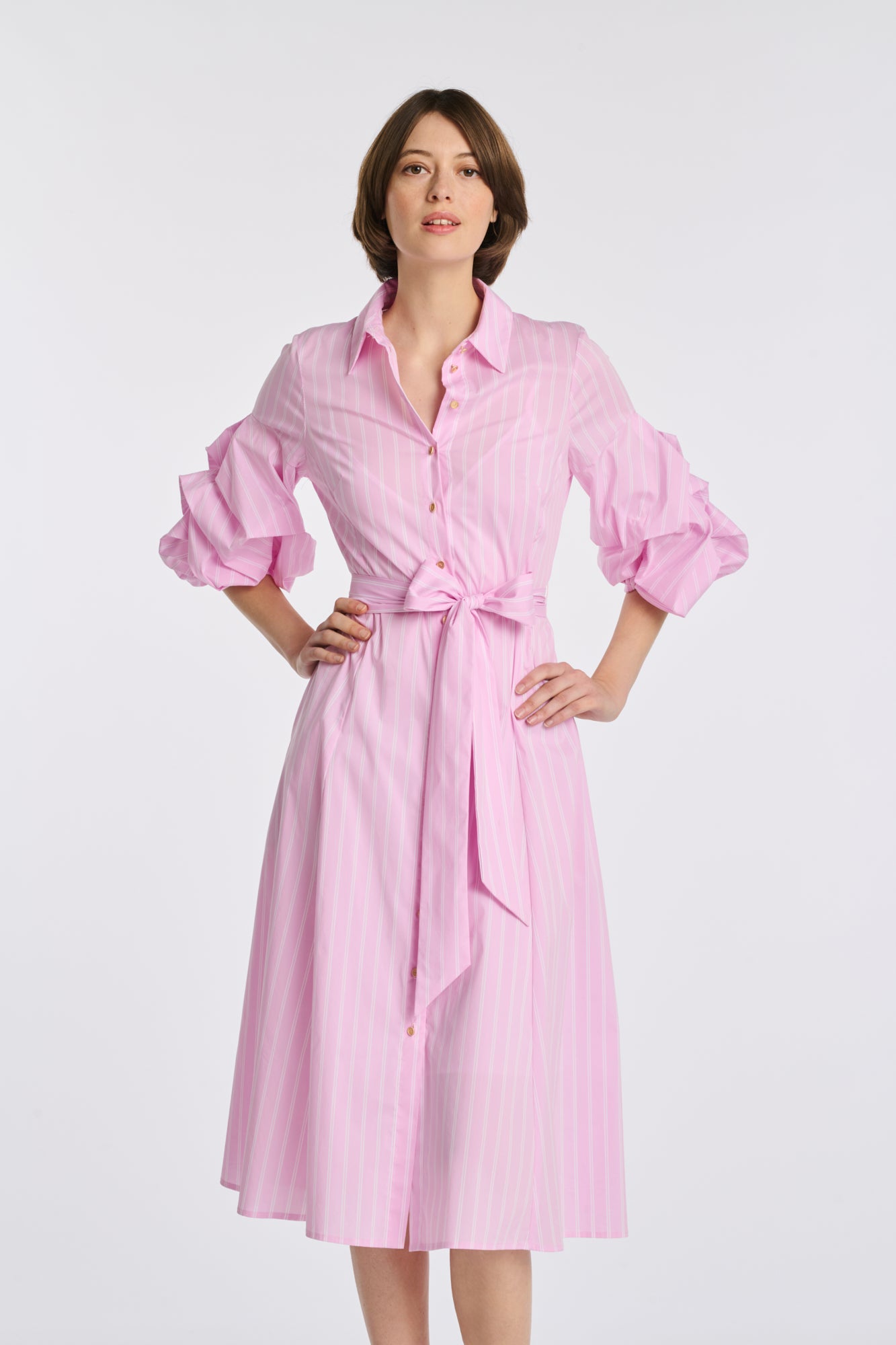 Robe chemise à rayures