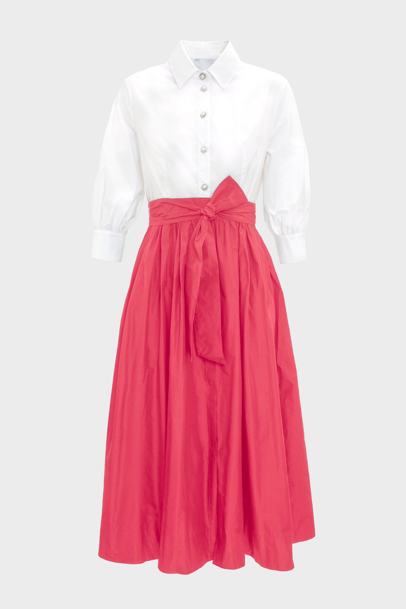 Robe chemise bimatière