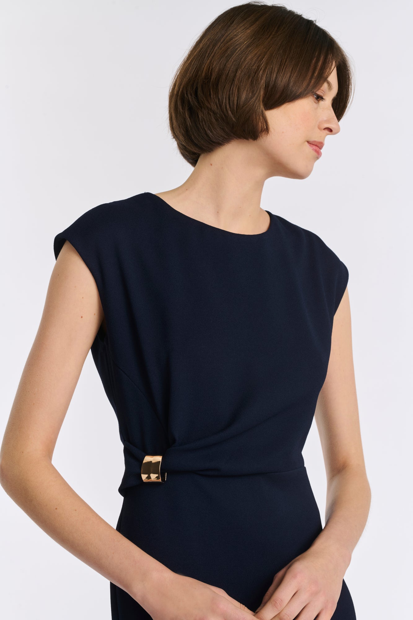 Satin-back crepe maxi dress