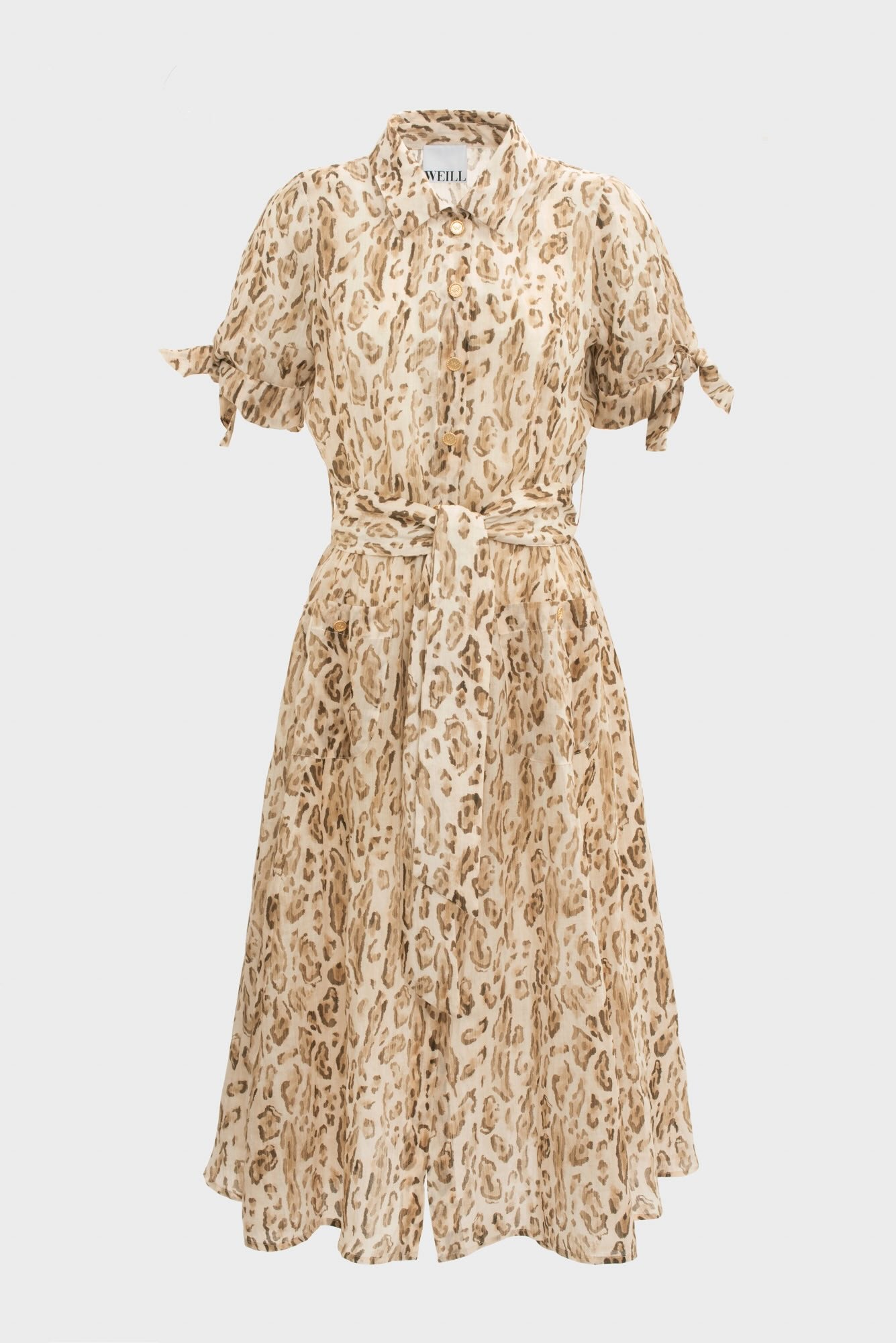 Robe chemise en voile imprimée