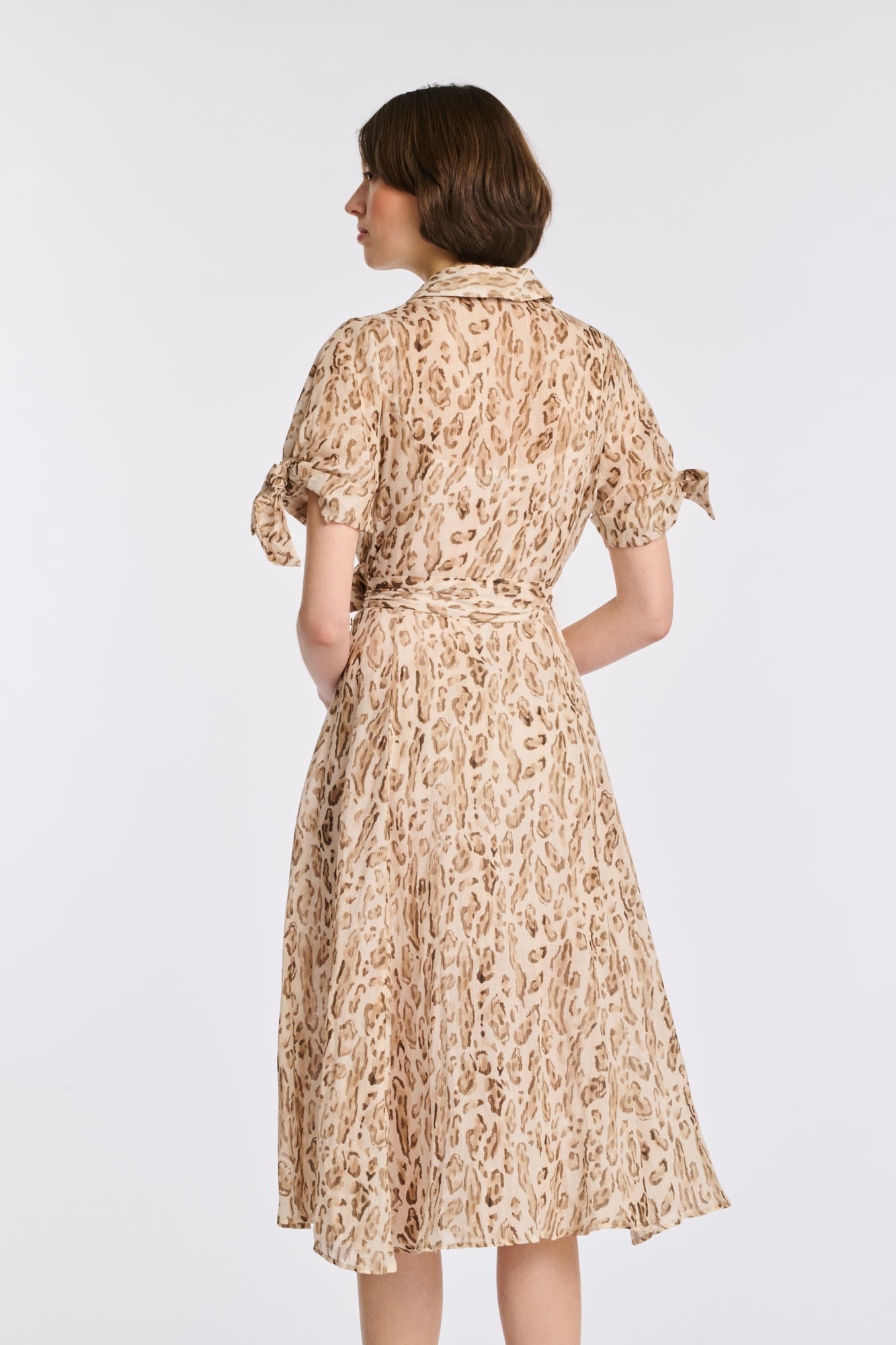 Robe chemise en voile imprimée