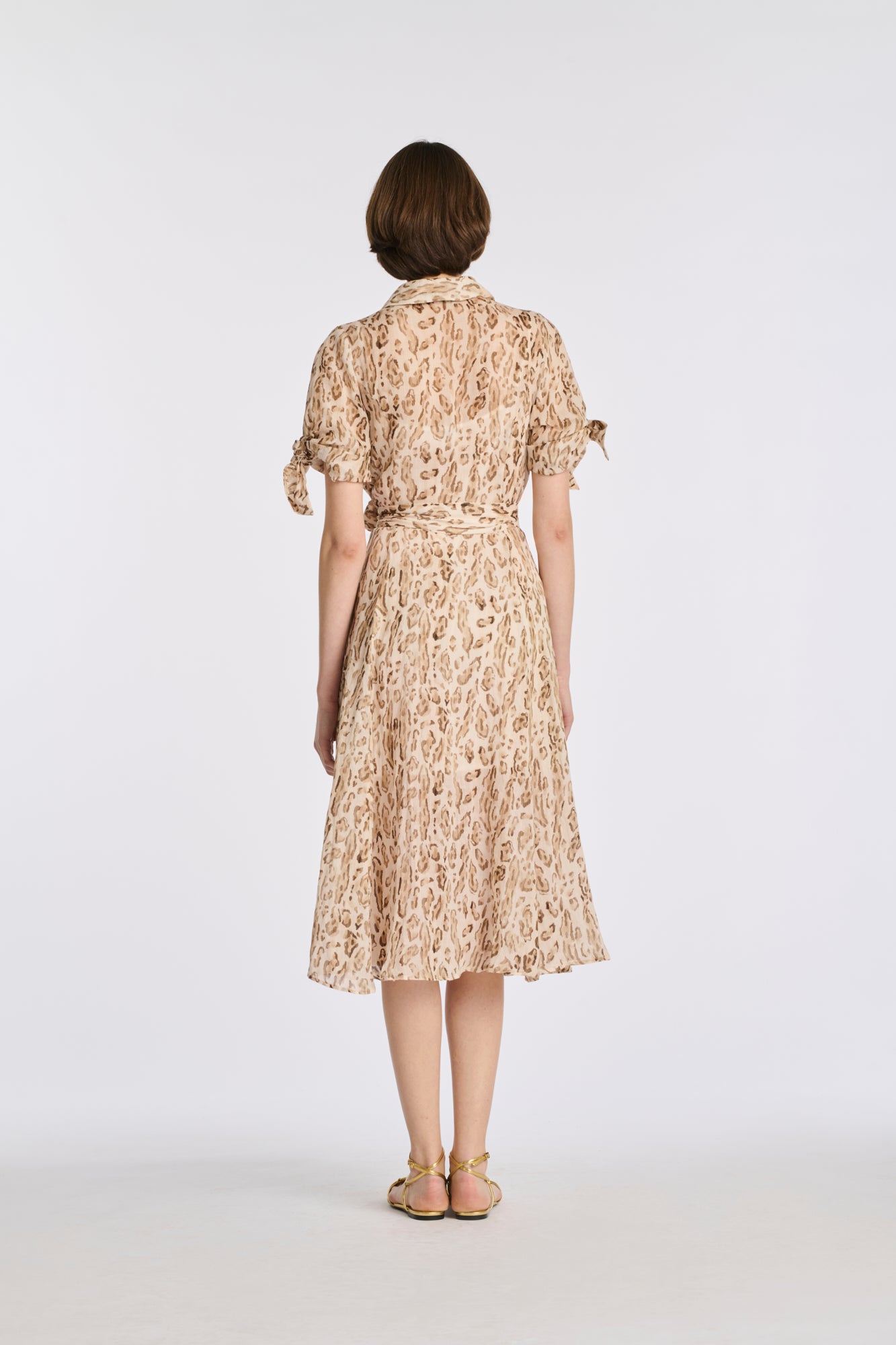 Robe chemise en voile imprimée