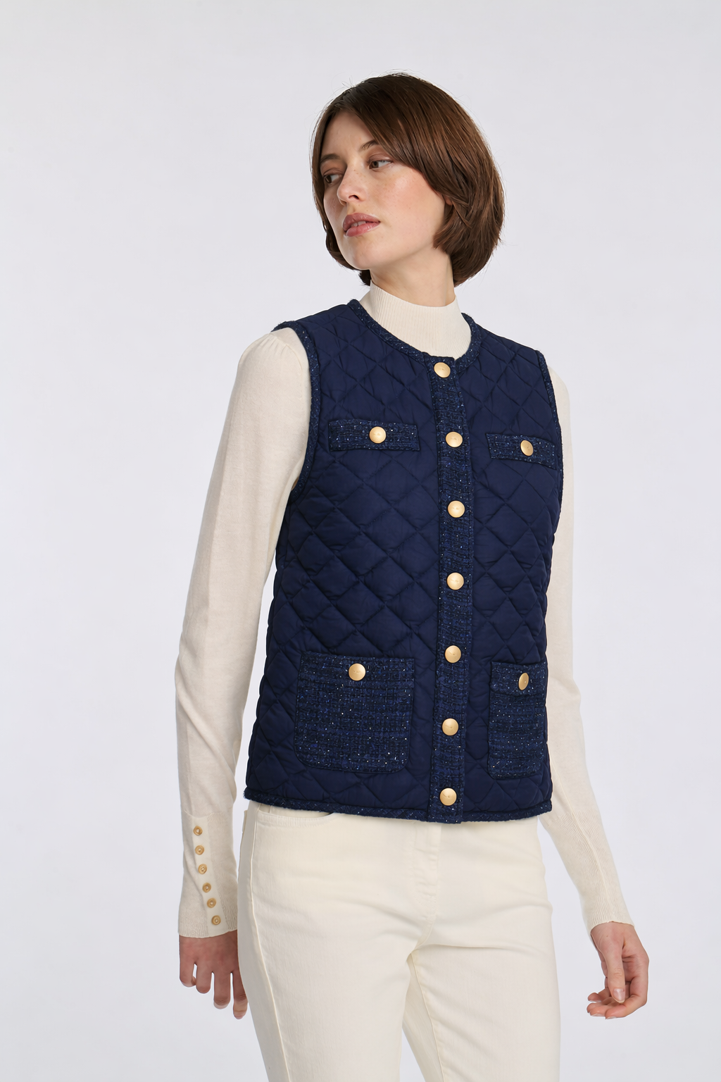 Doudoune sans manches bimatière