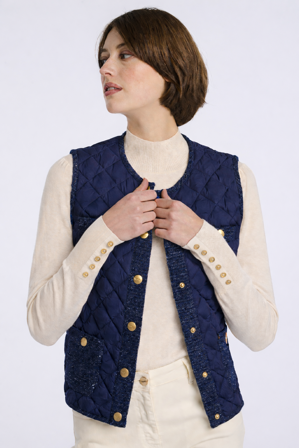 Doudoune sans manches bimatière