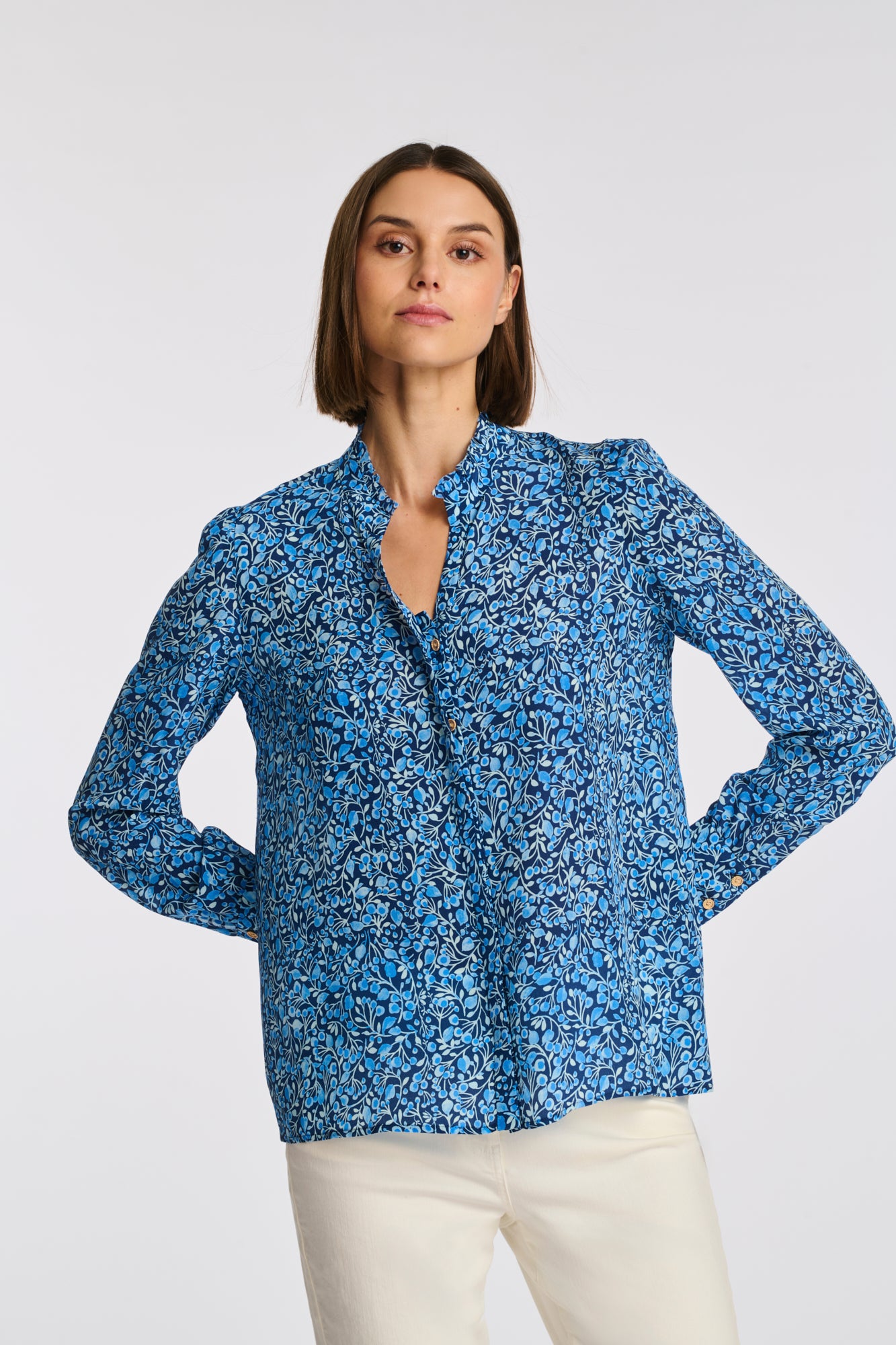 Patterned silk blouse