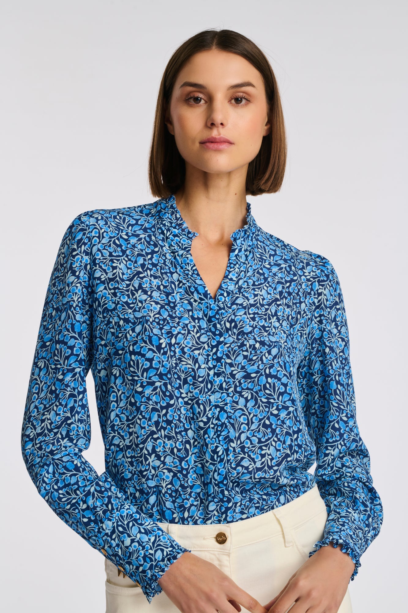 Patterned silk blouse