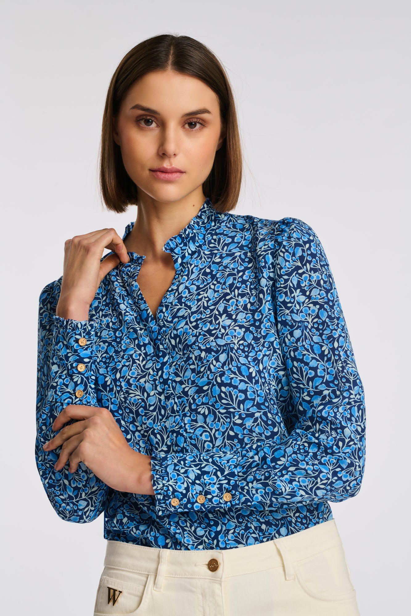 Patterned silk blouse