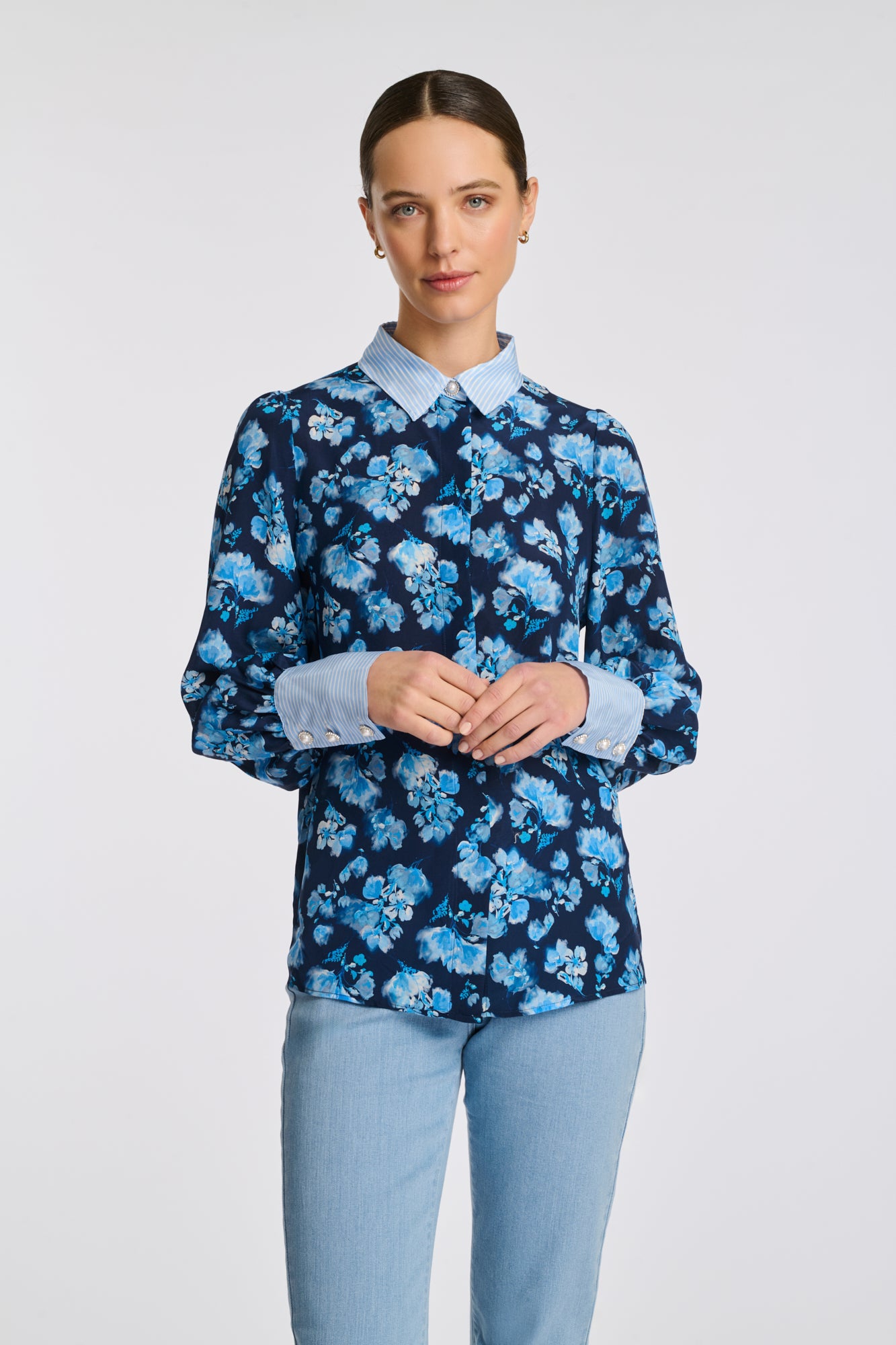 Chemise en soie imprimée