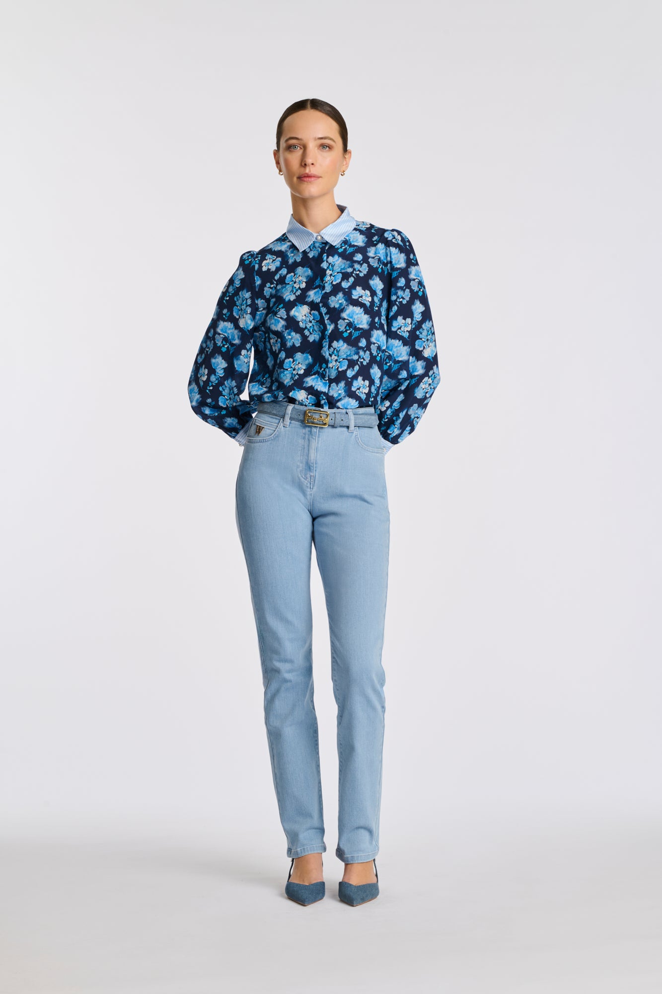 Chemise en soie imprimée