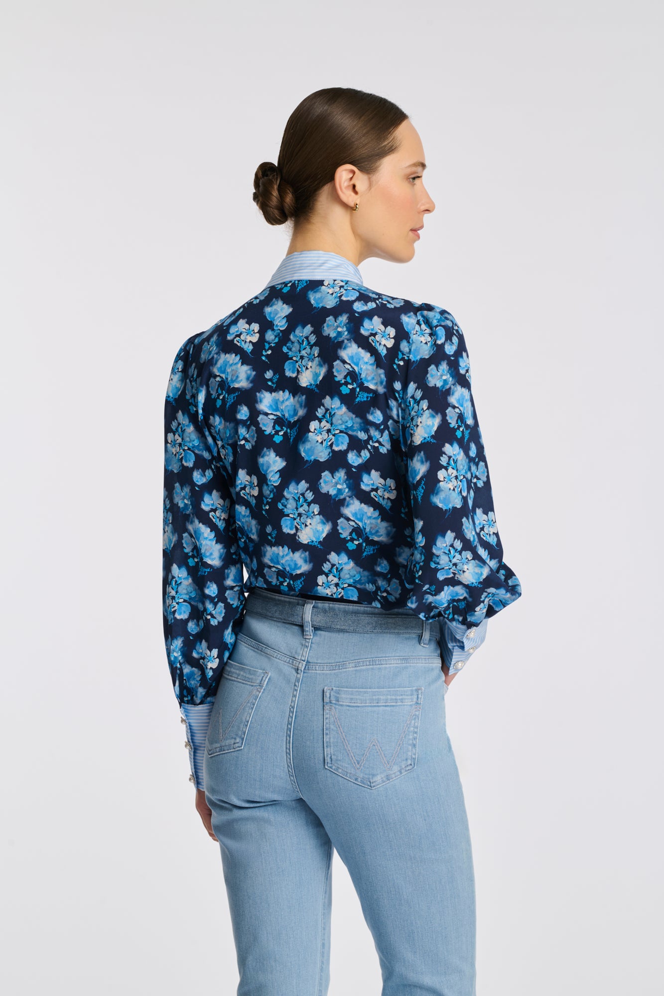 Chemise en soie imprimée