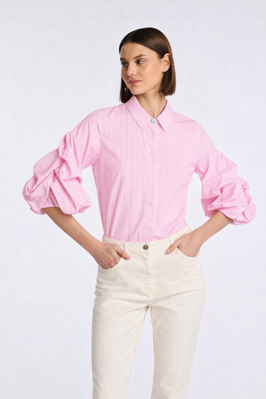 Chemise en coton rayée