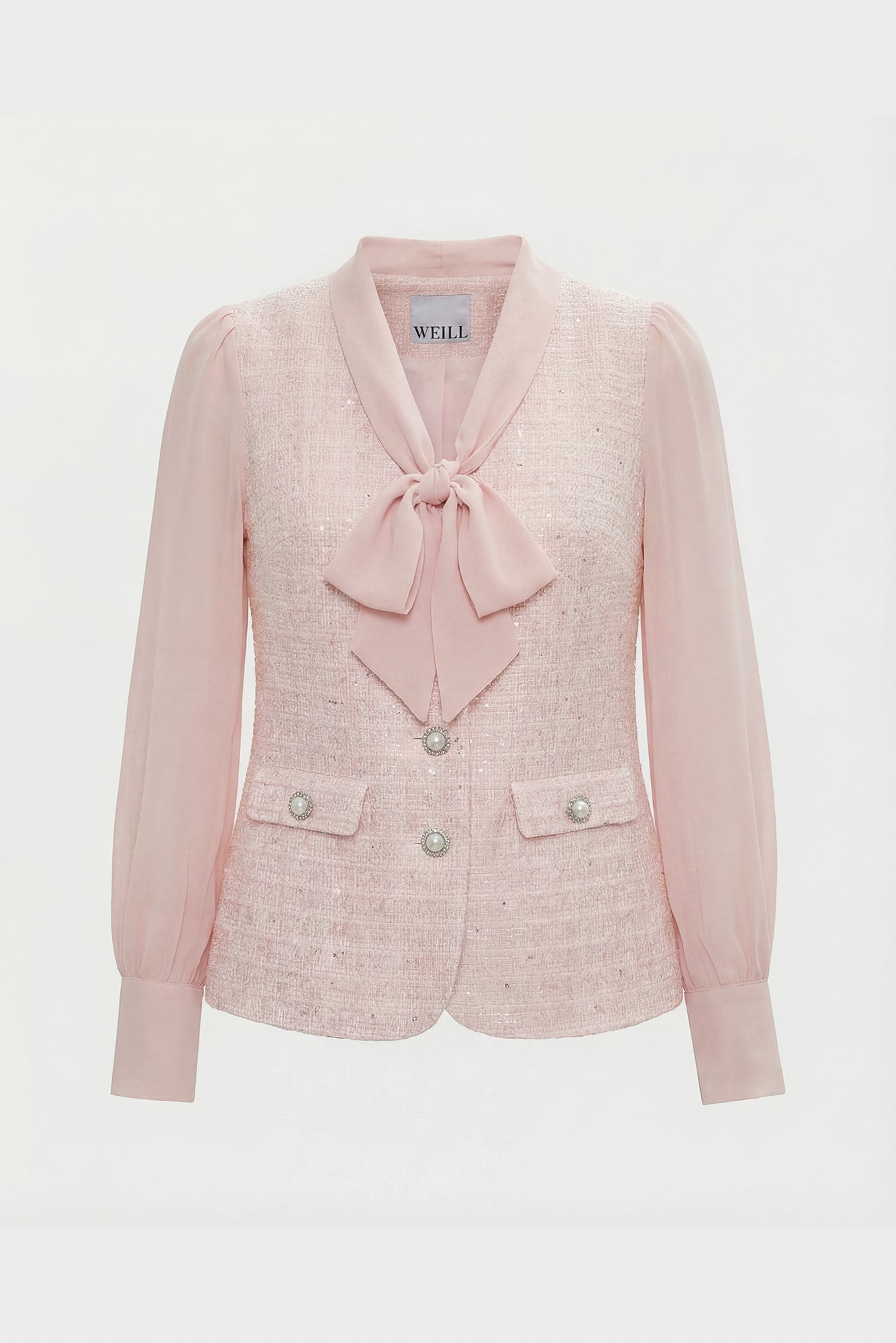 Chemise lavallière bimatière