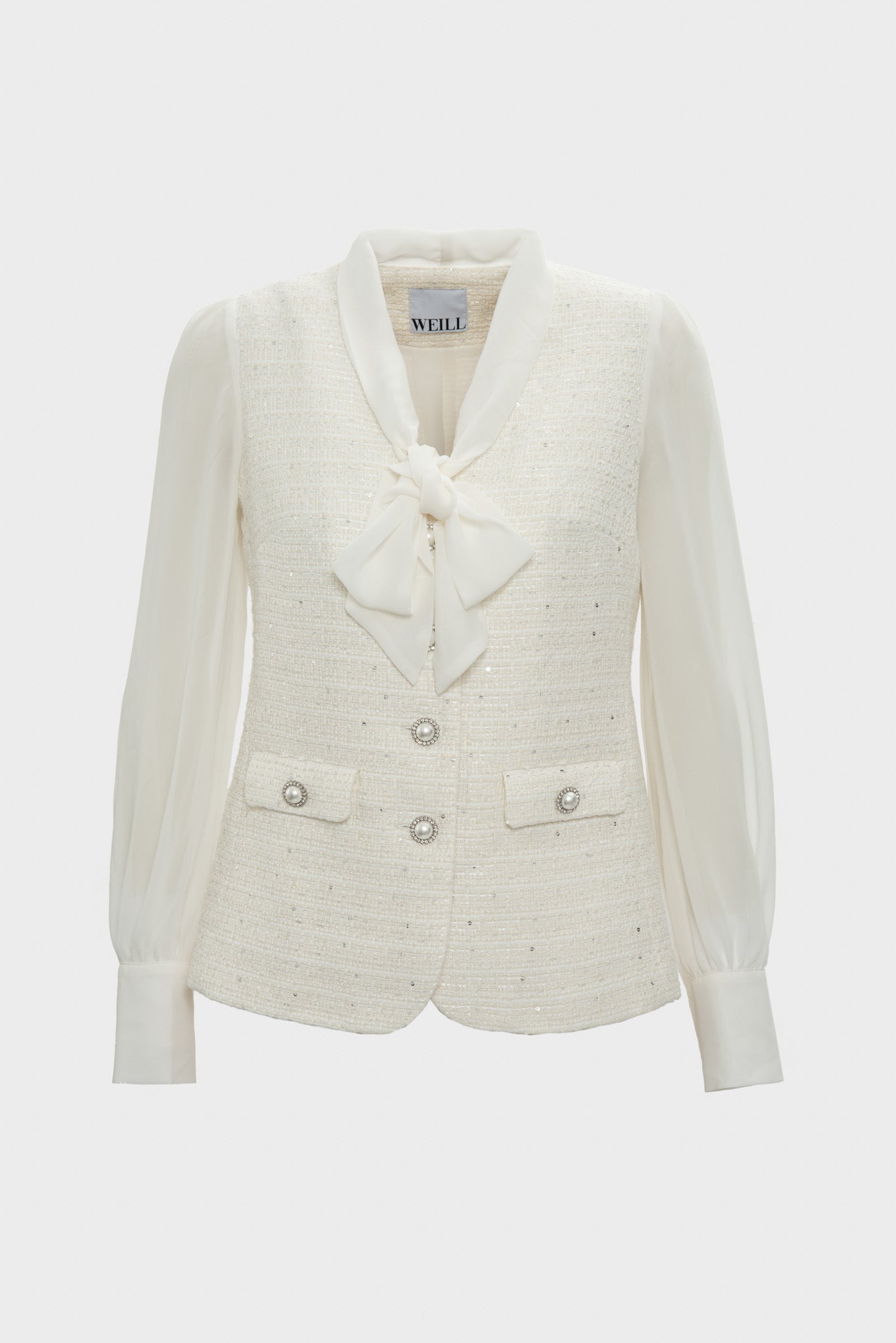 Chemise lavallière bimatière