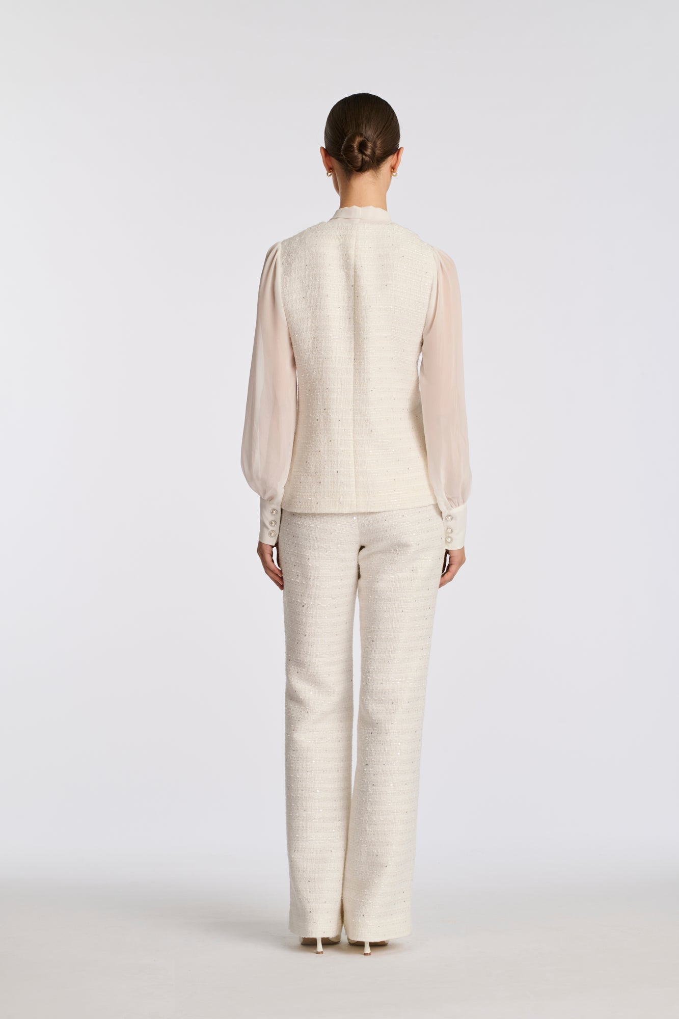 Chemise lavallière bimatière