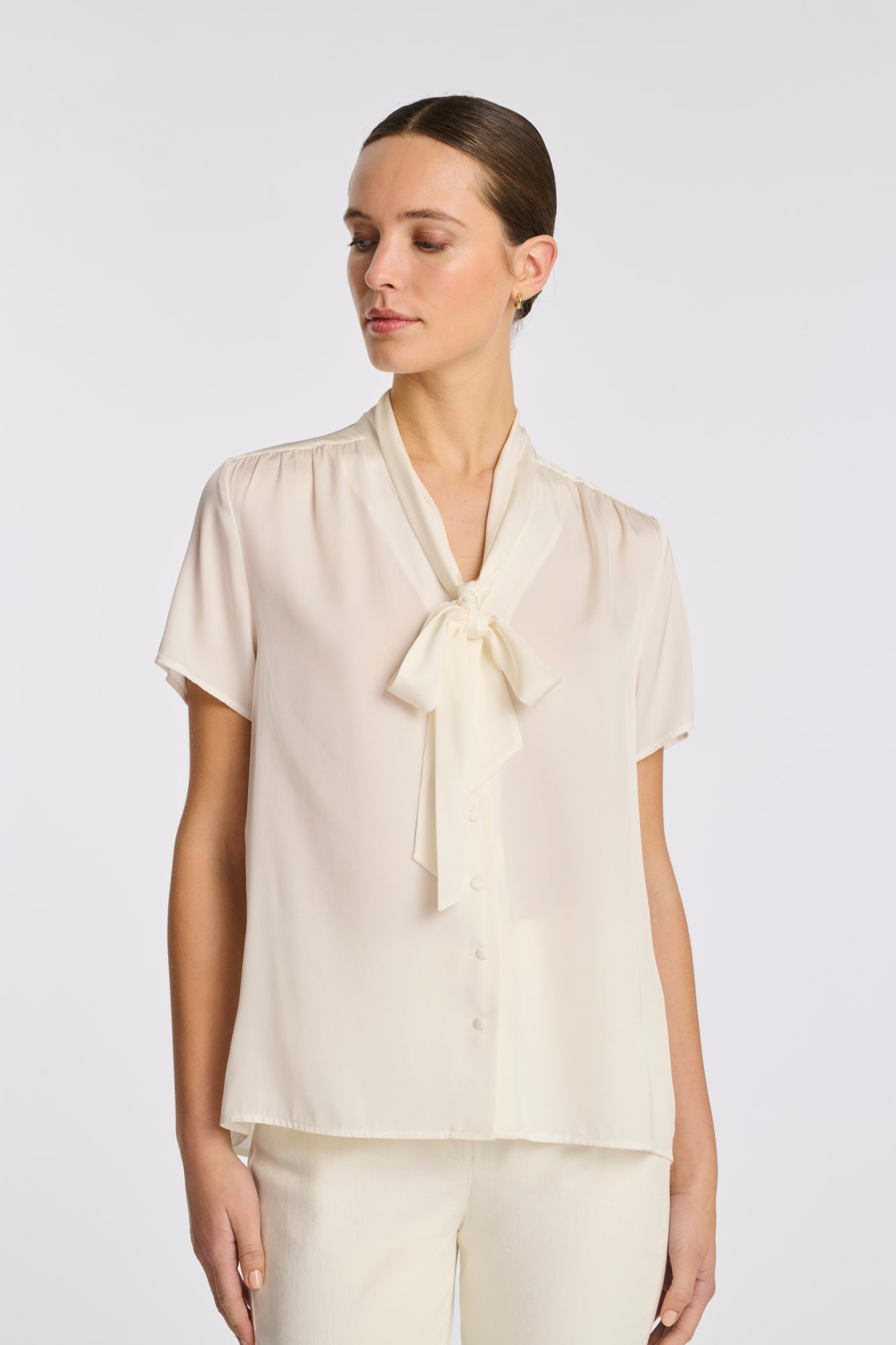 Blouse lavallière en soie