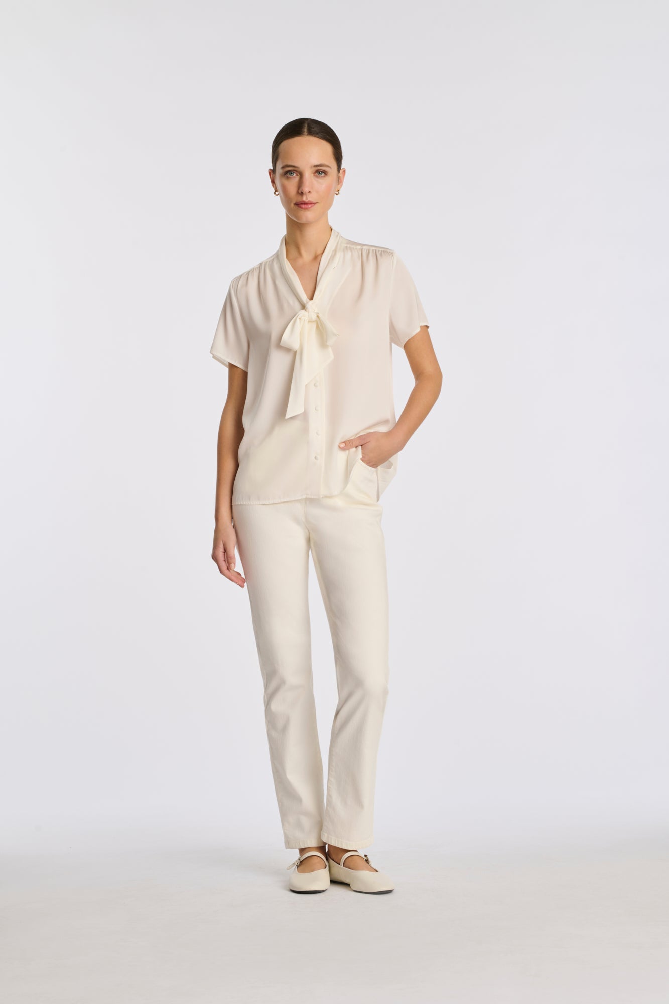 Blouse lavallière en soie