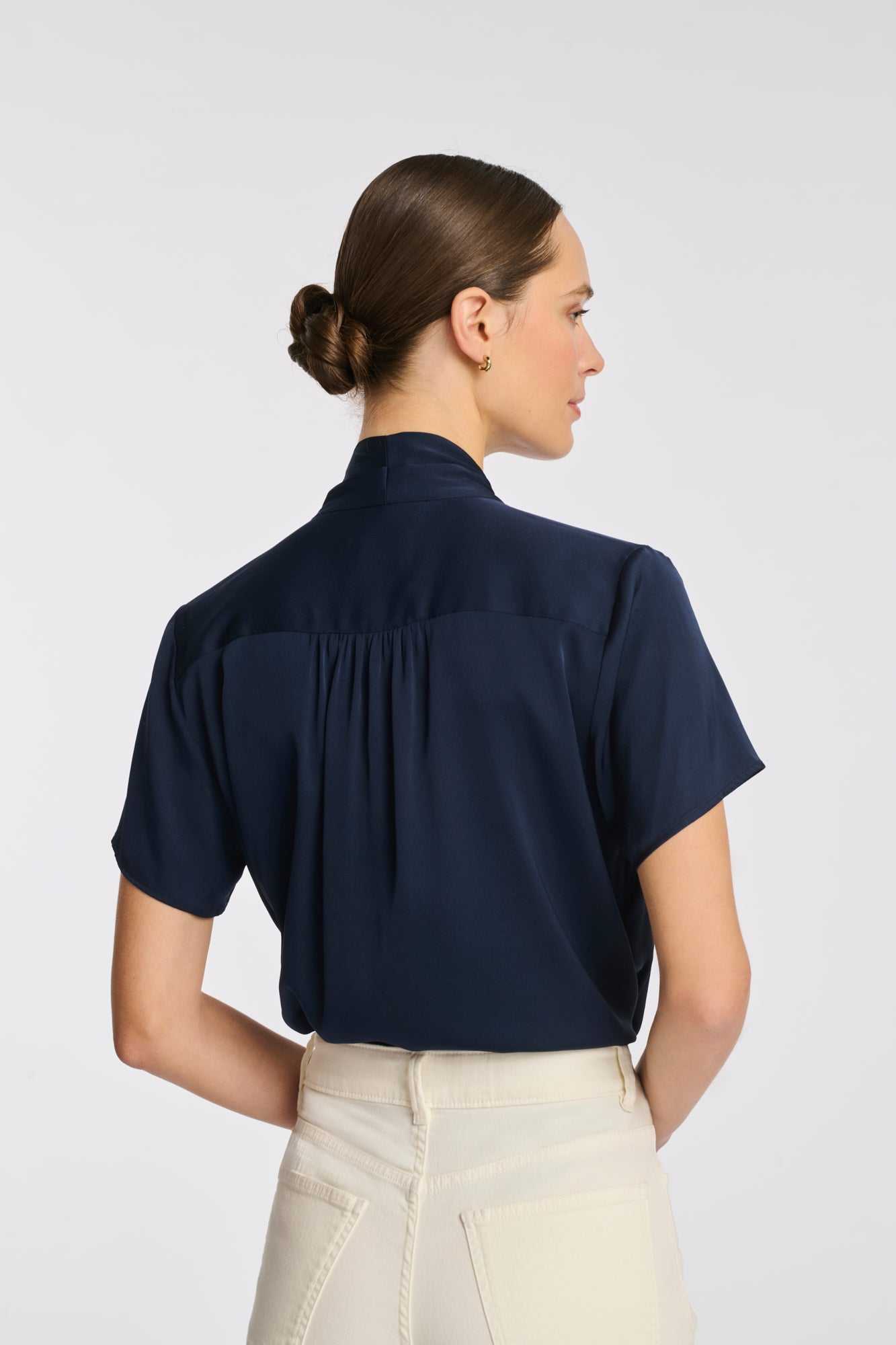 Silk pussy bow blouse