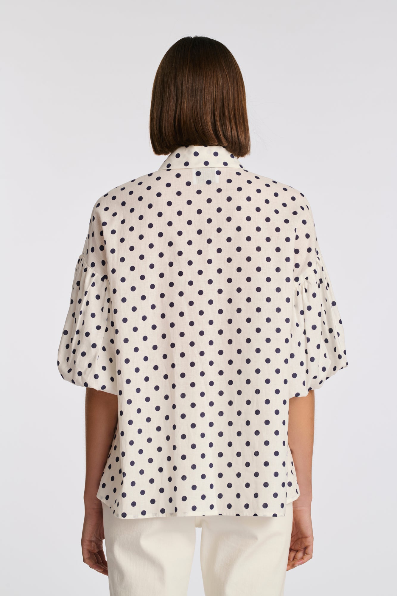 Polka-dot linen shirt