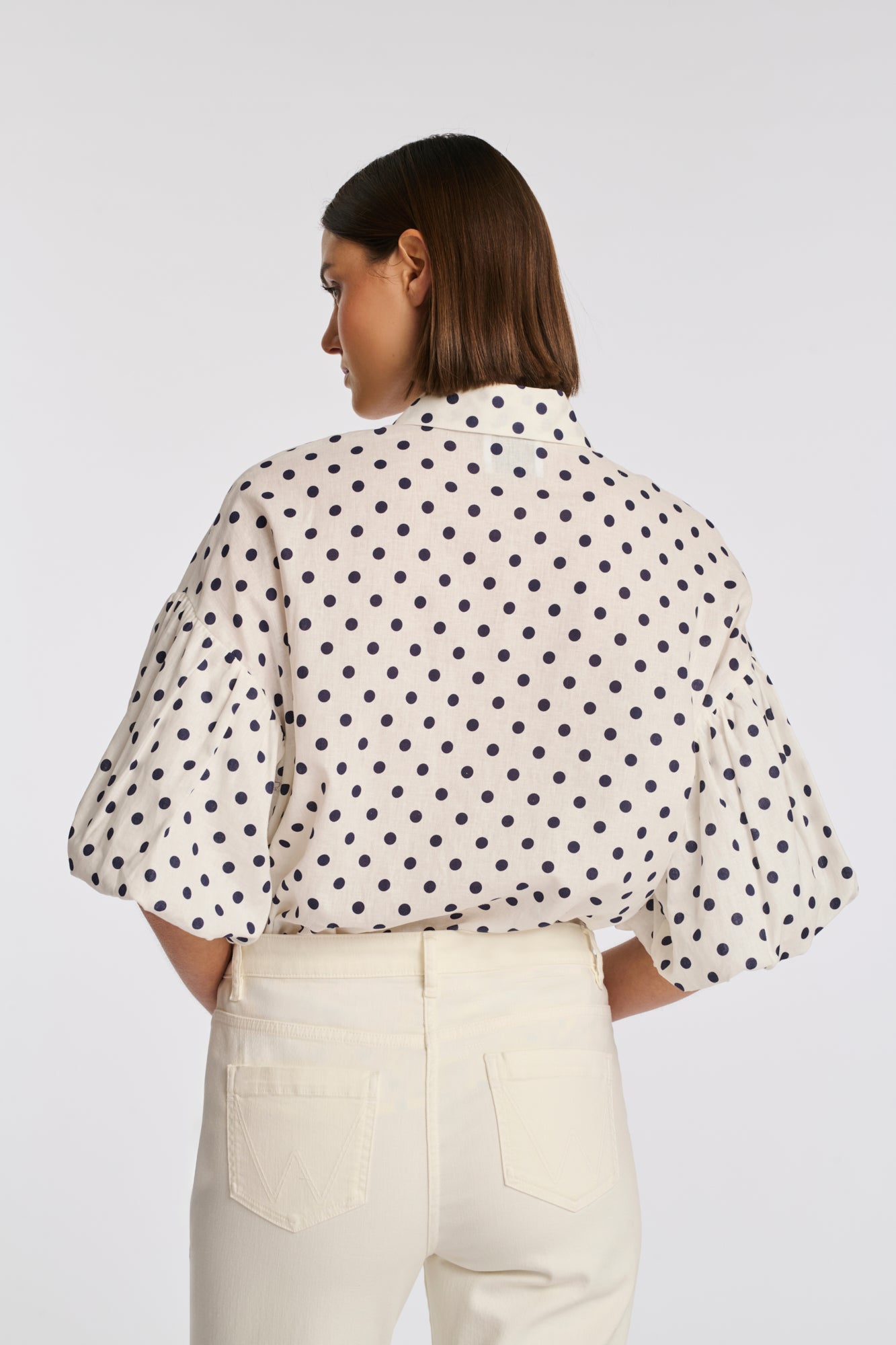 Polka-dot linen shirt