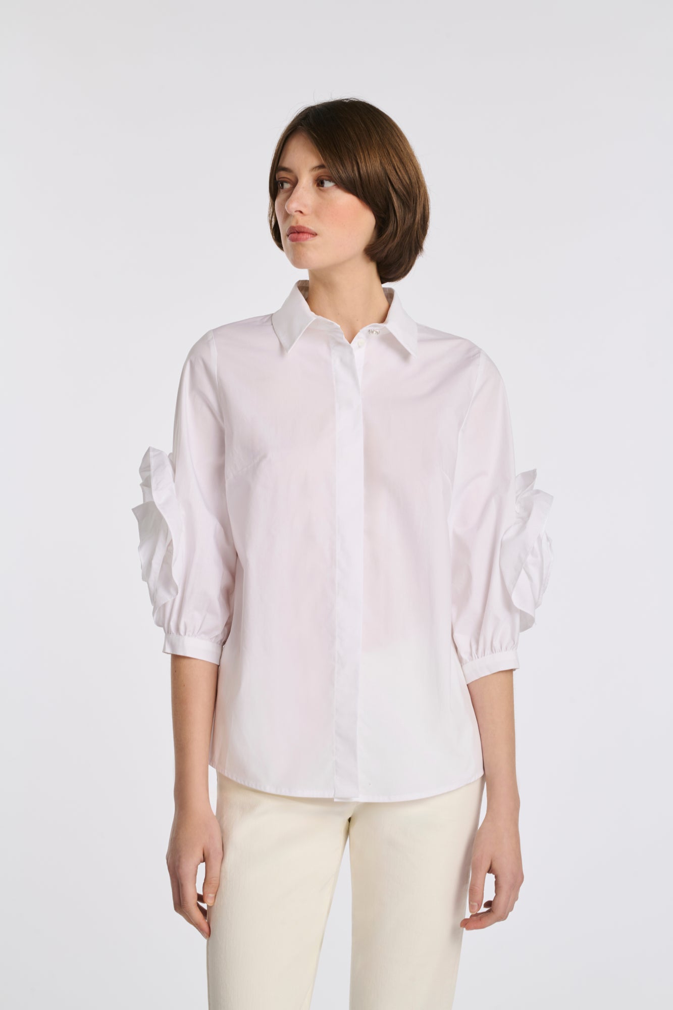 Floral poplin shirt