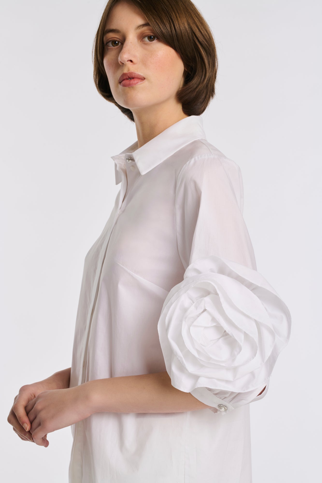 Floral poplin shirt