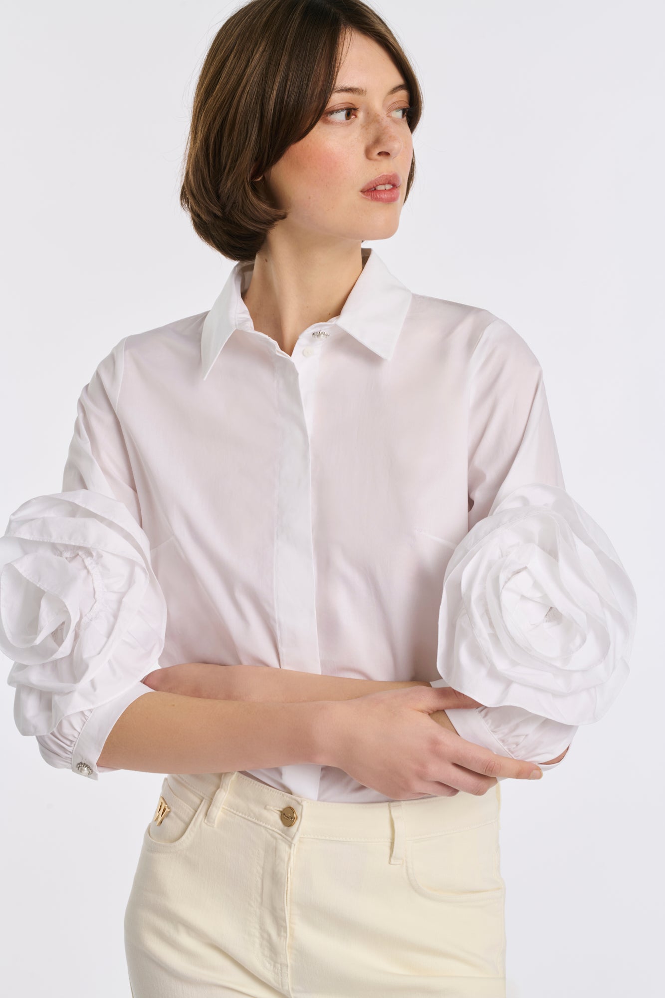 Chemise en popeline à fleurs