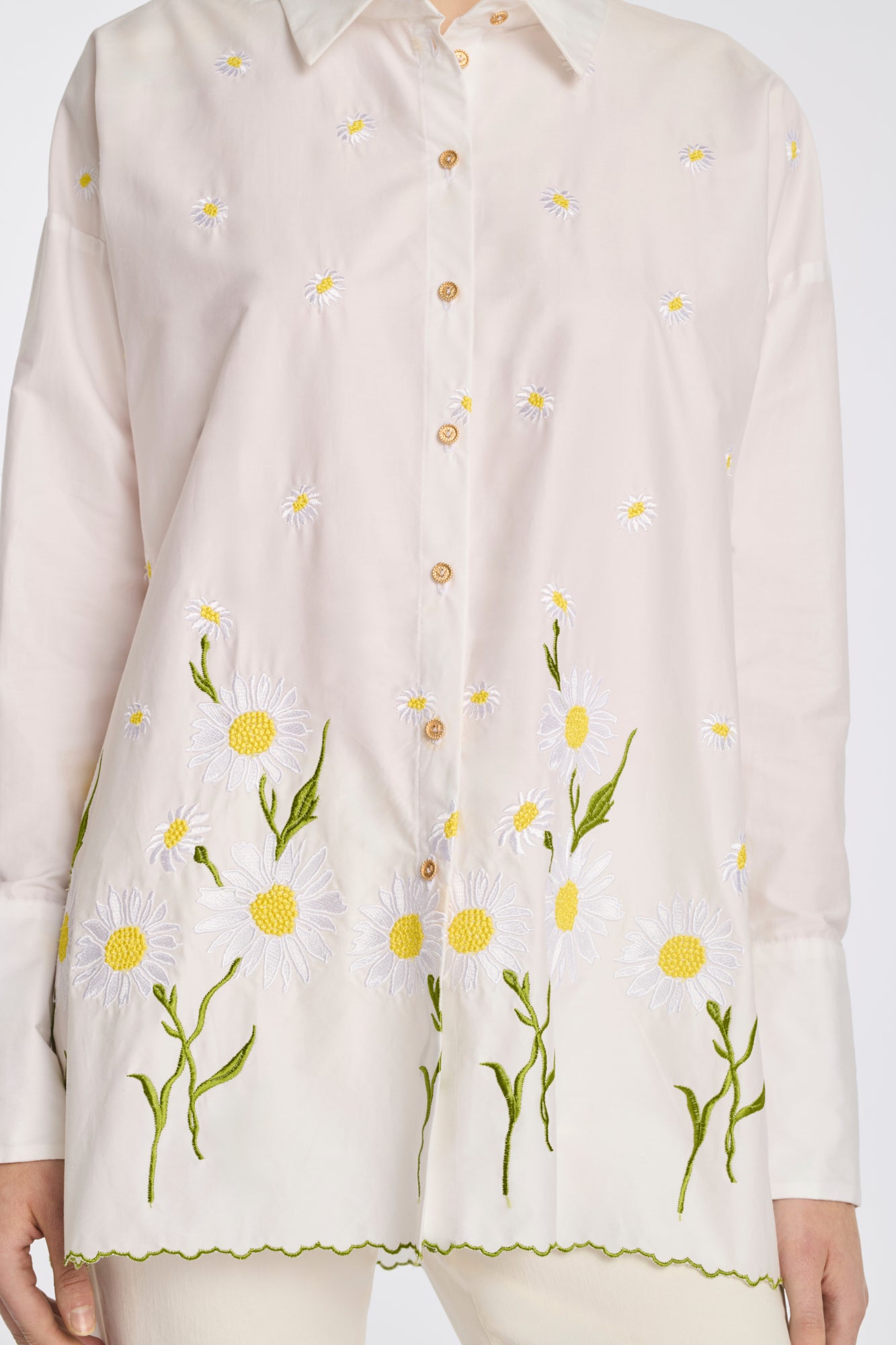 Chemise en coton brodée