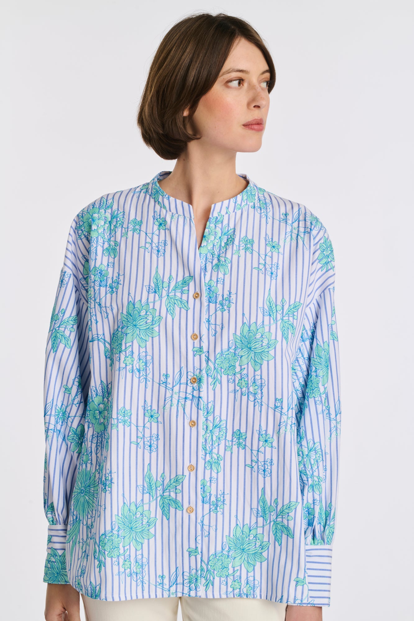 Chemise en coton à rayures