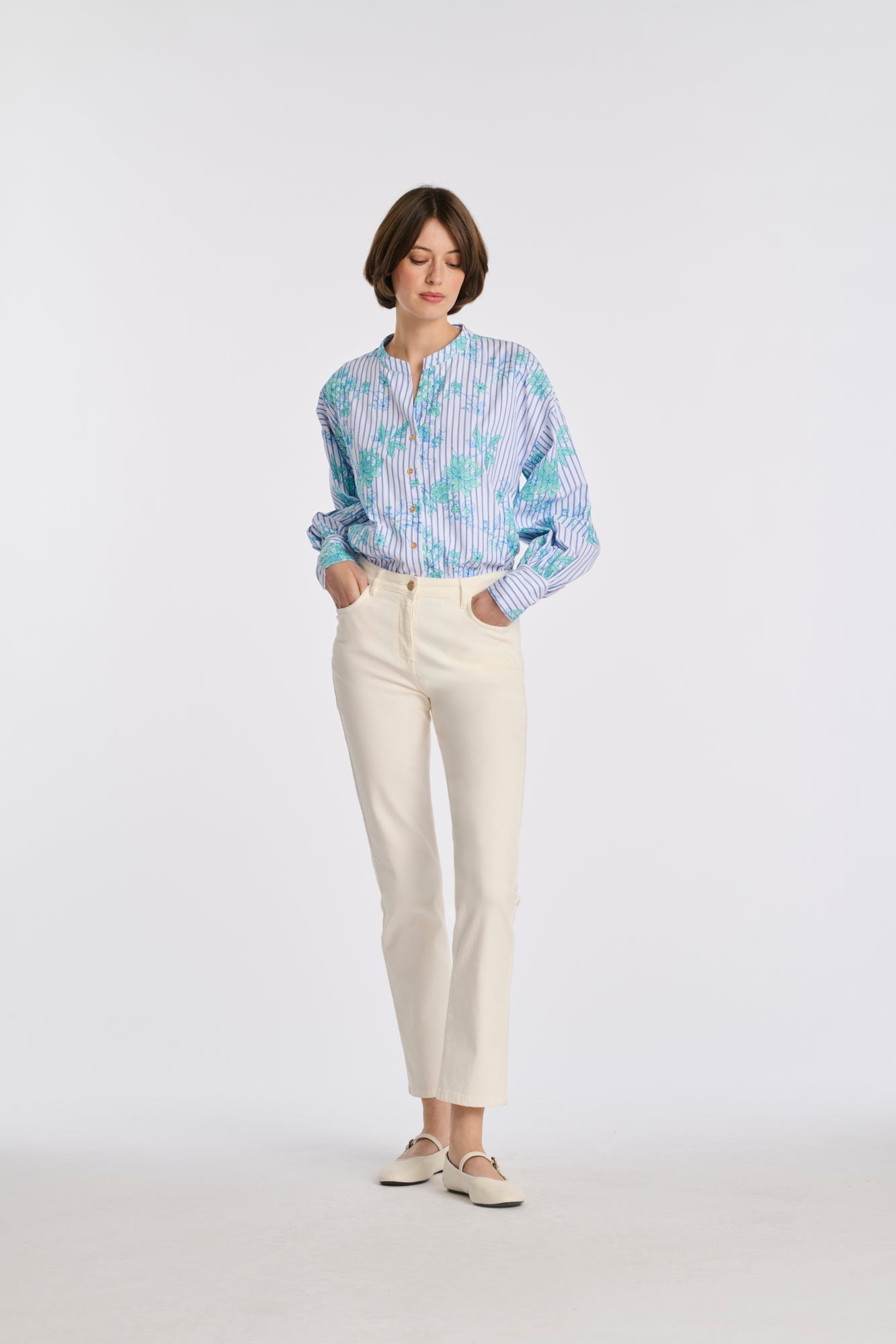 Chemise en coton à rayures