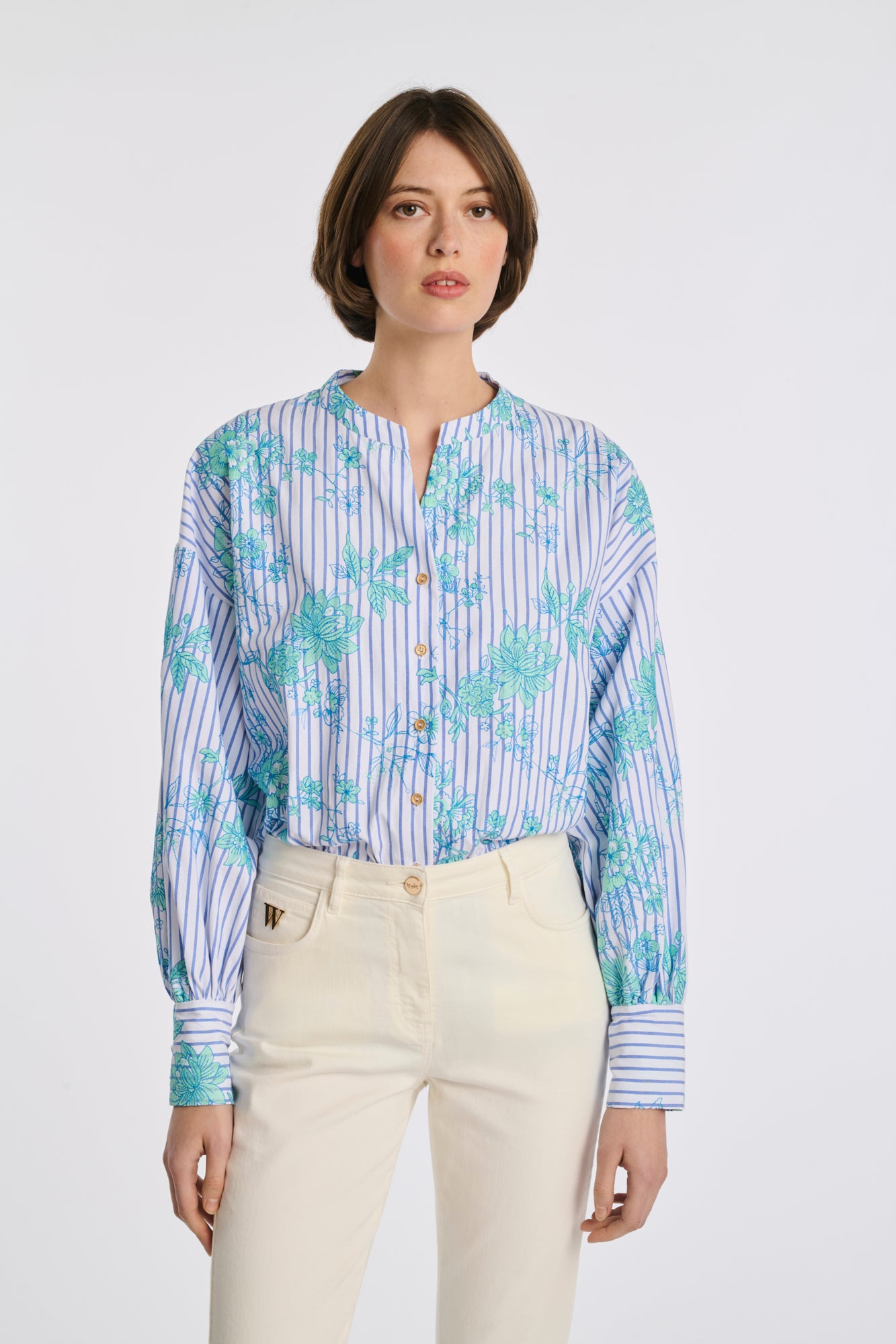 Chemise en coton à rayures