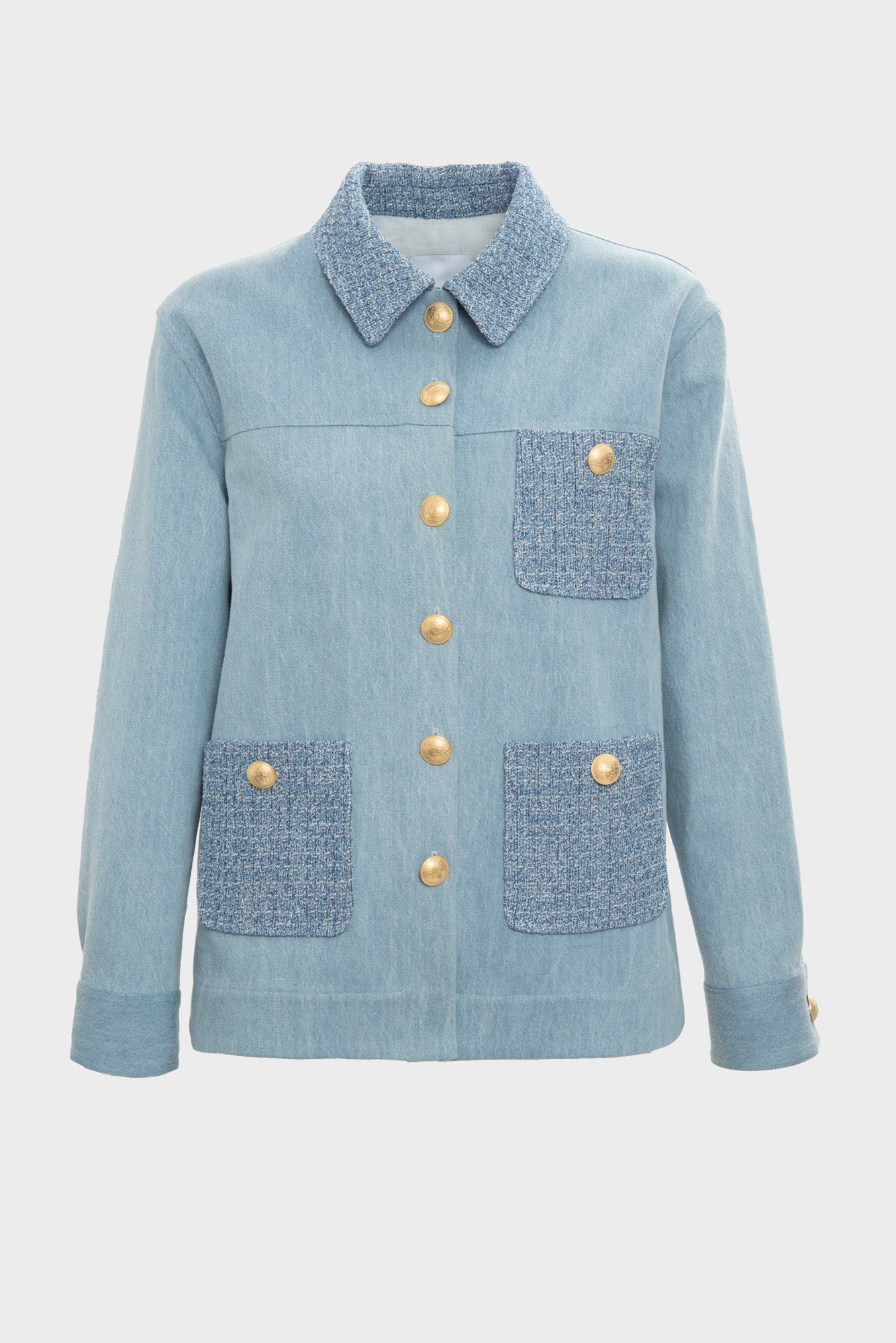 Surchemise en jean et tweed