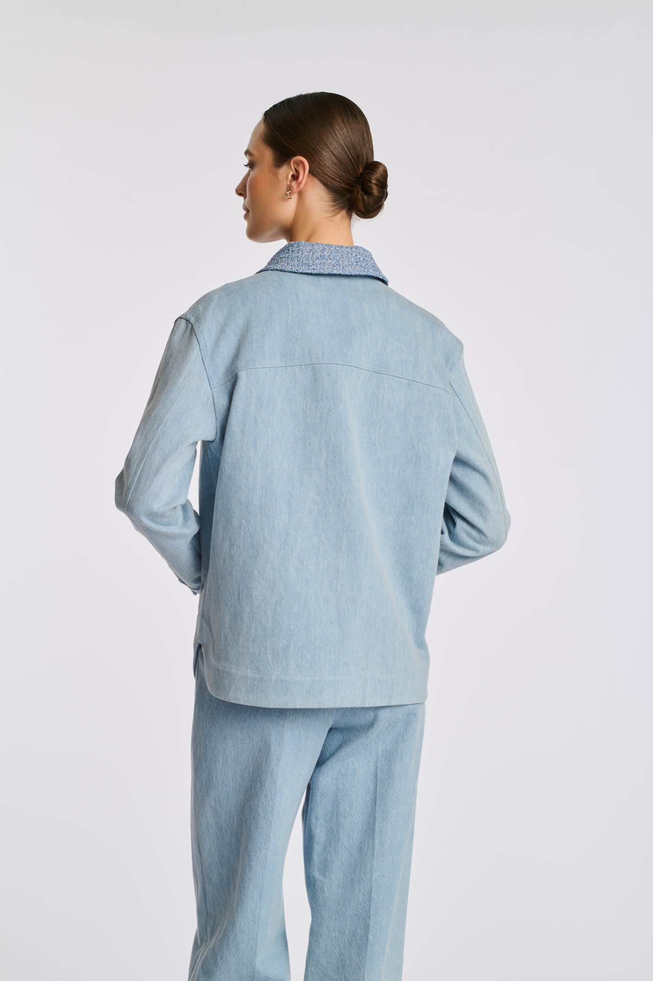 Surchemise en jean et tweed