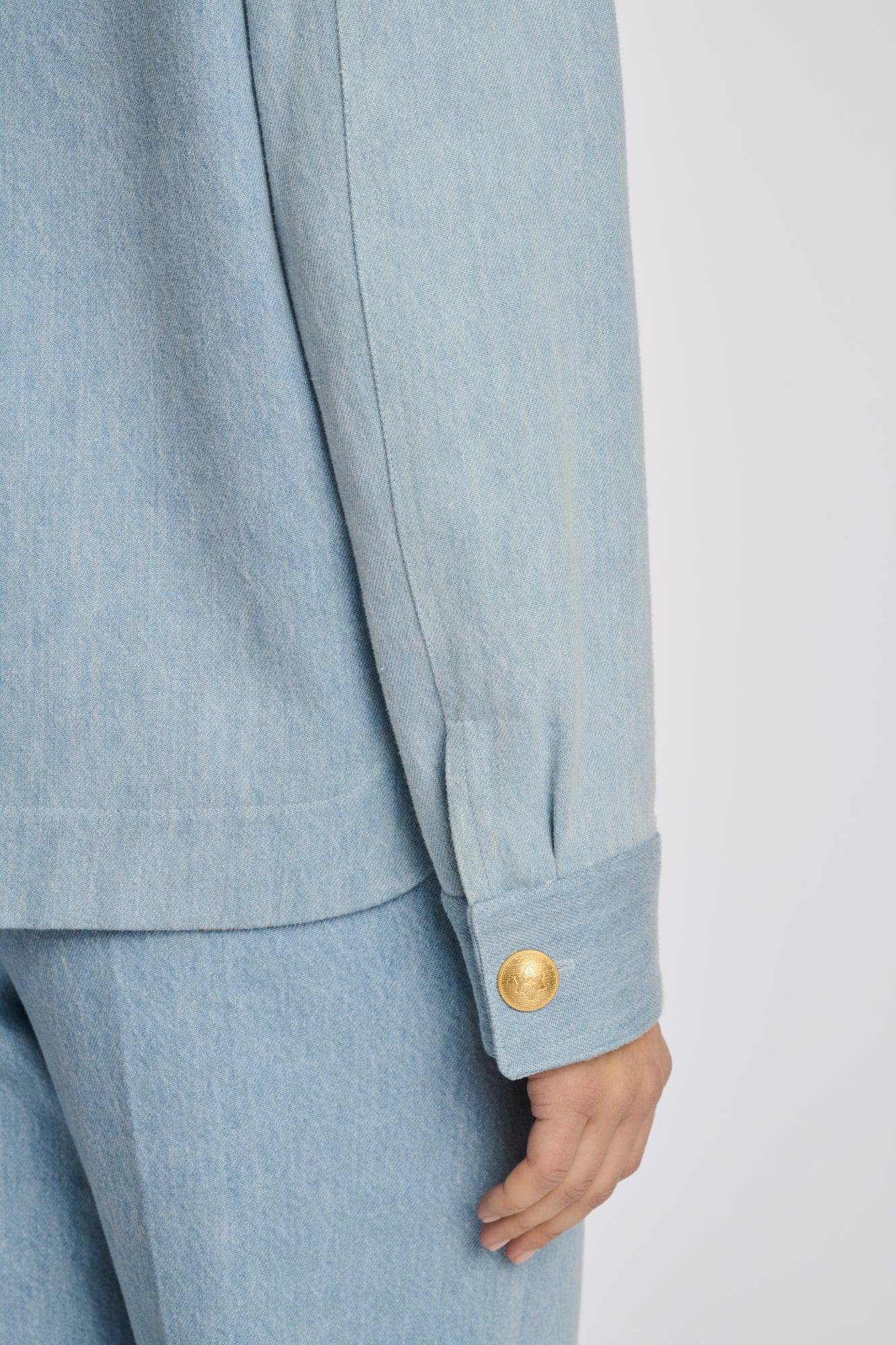 Surchemise en jean et tweed