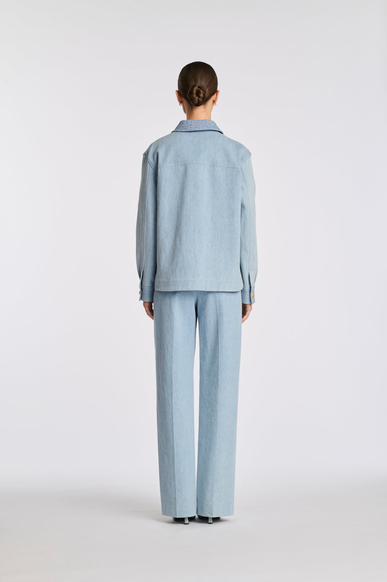 Surchemise en jean et tweed