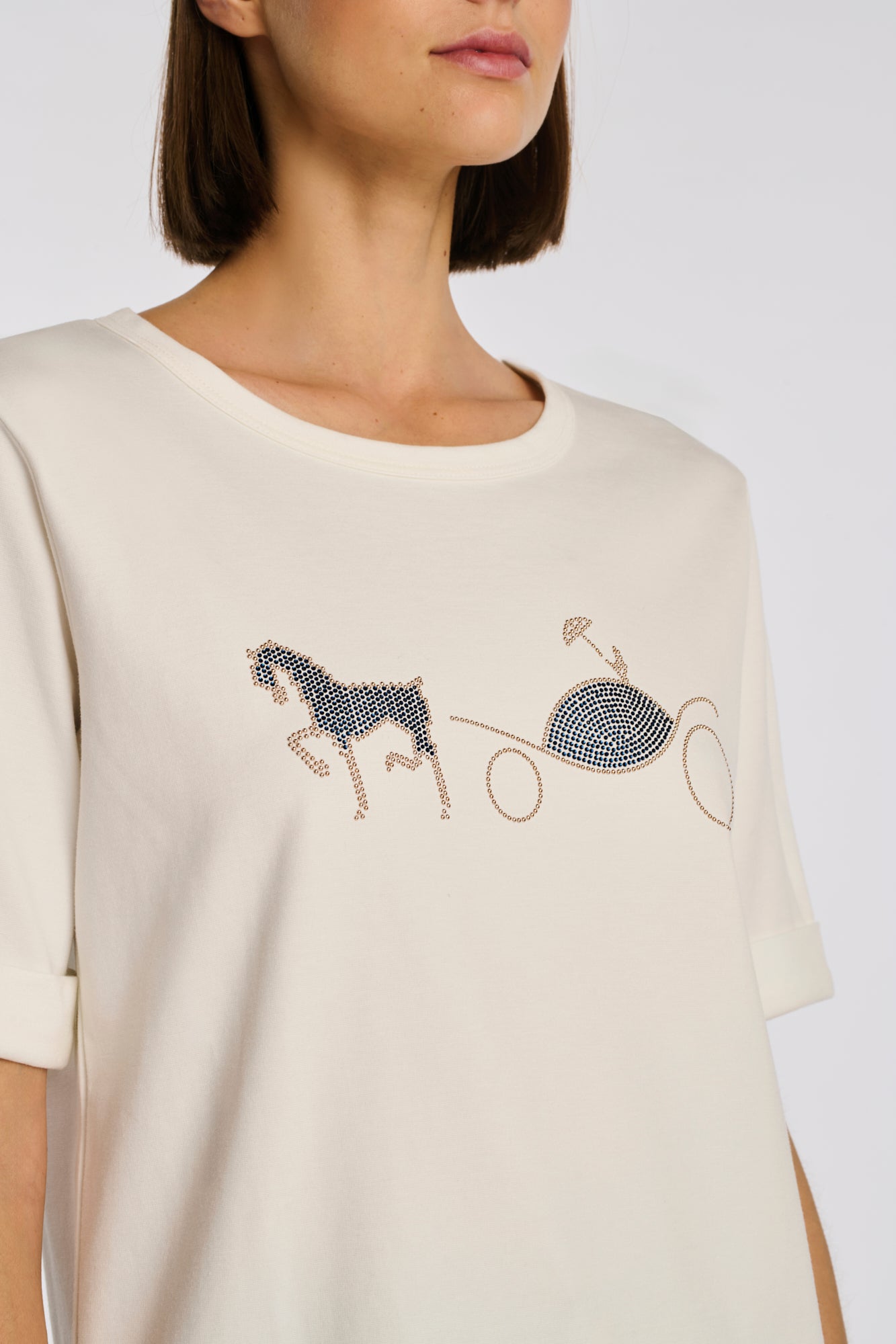 T-shirt logo strass et studs