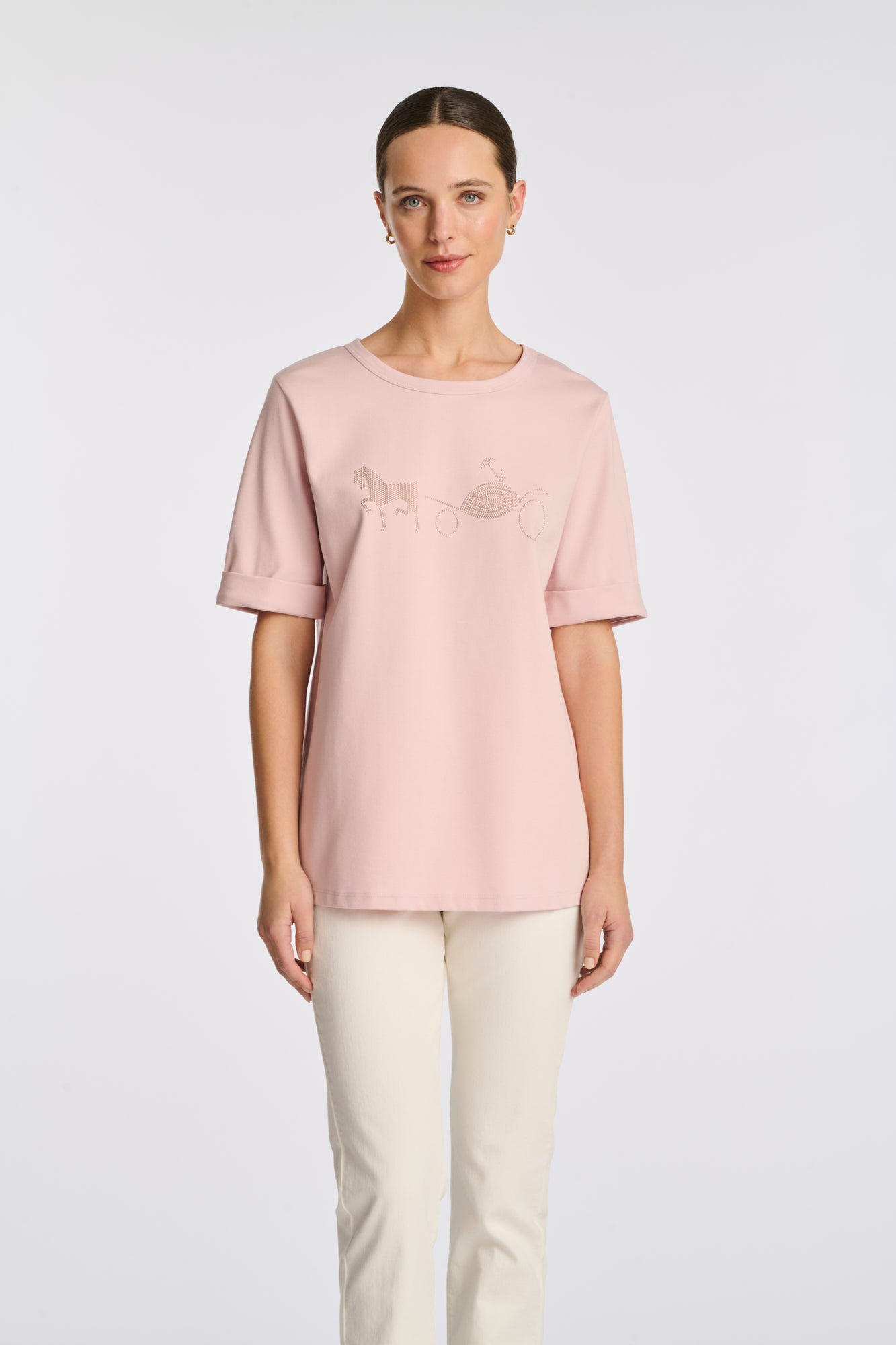 T-shirt logo strass et studs