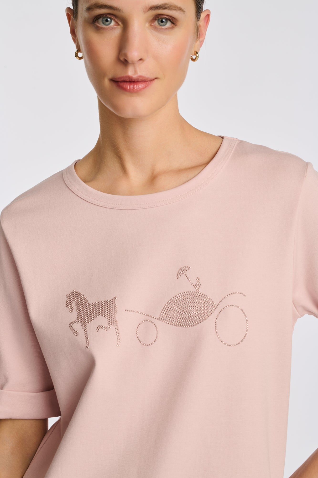 T-shirt logo strass et studs