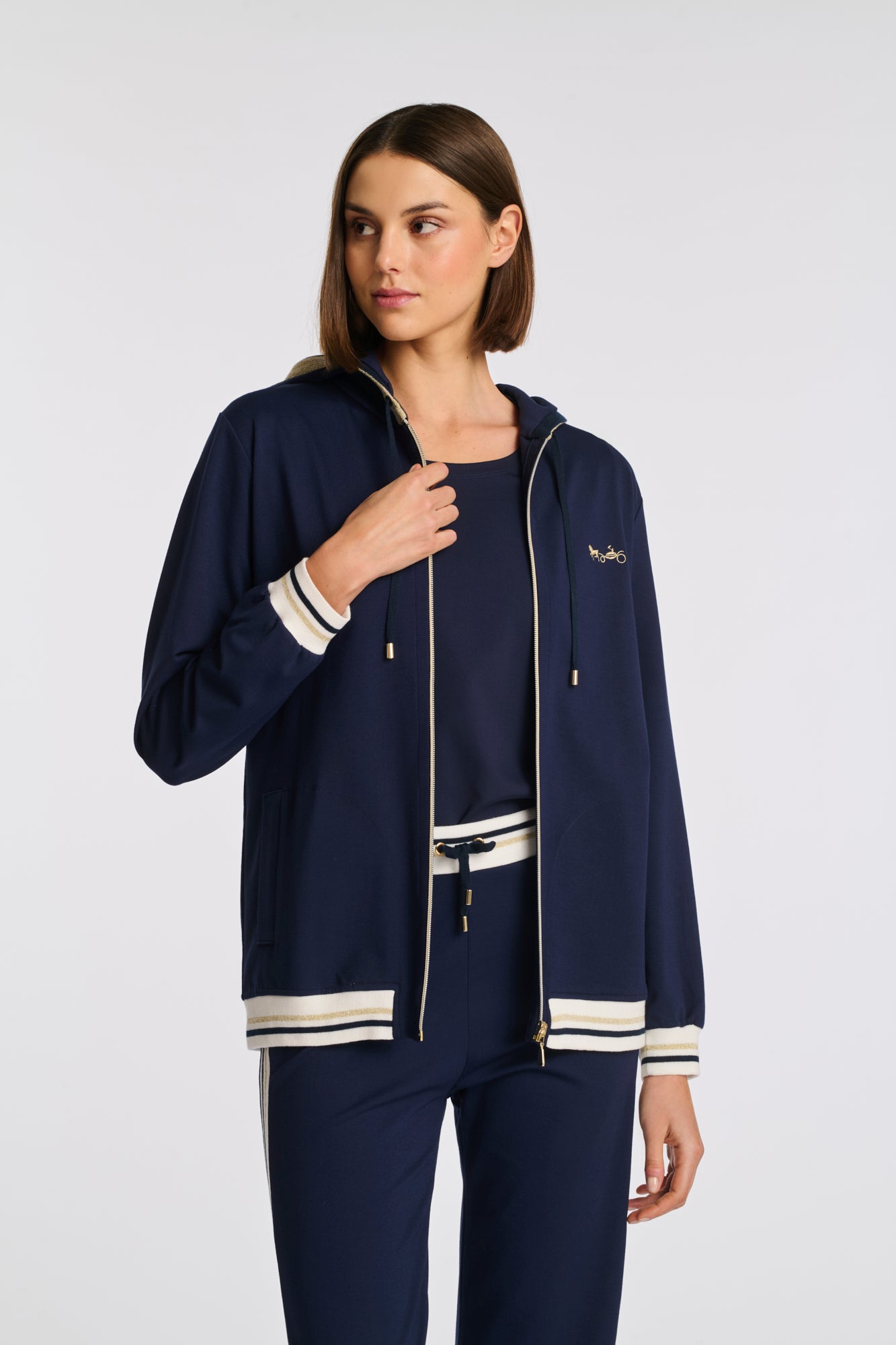 Sweat shirt à capuche en jersey milano