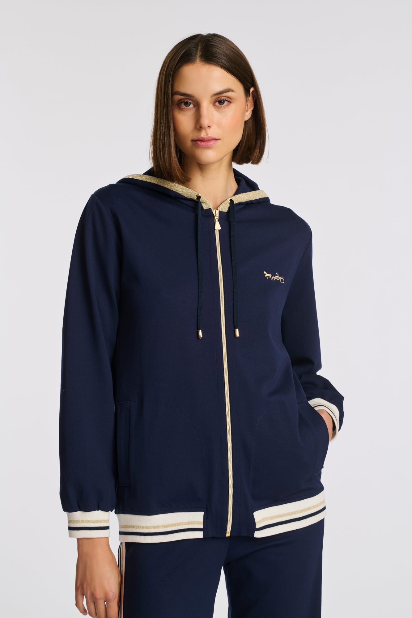 Sweat shirt à capuche en jersey milano