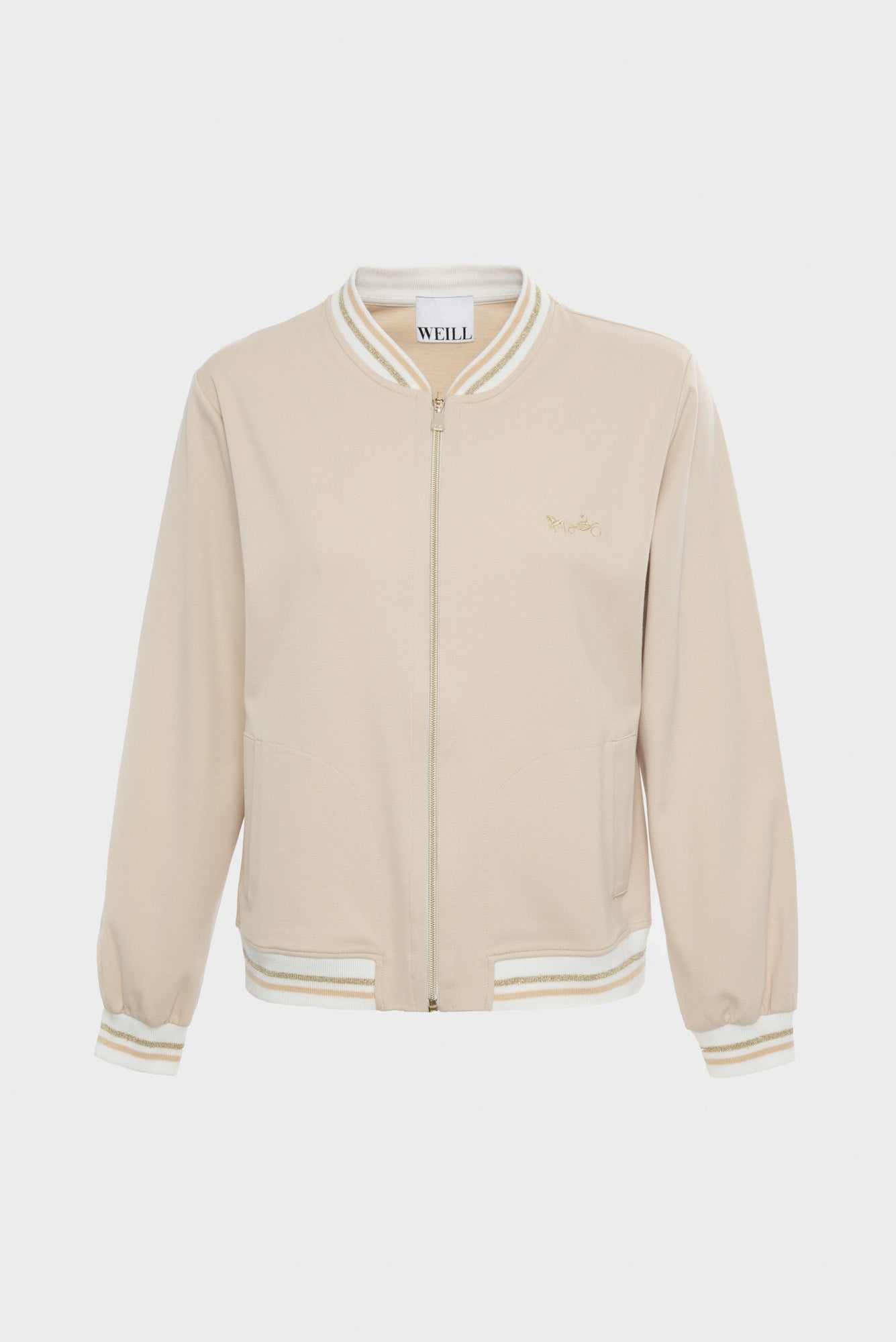 Sweat shirt zippé en jersey milano