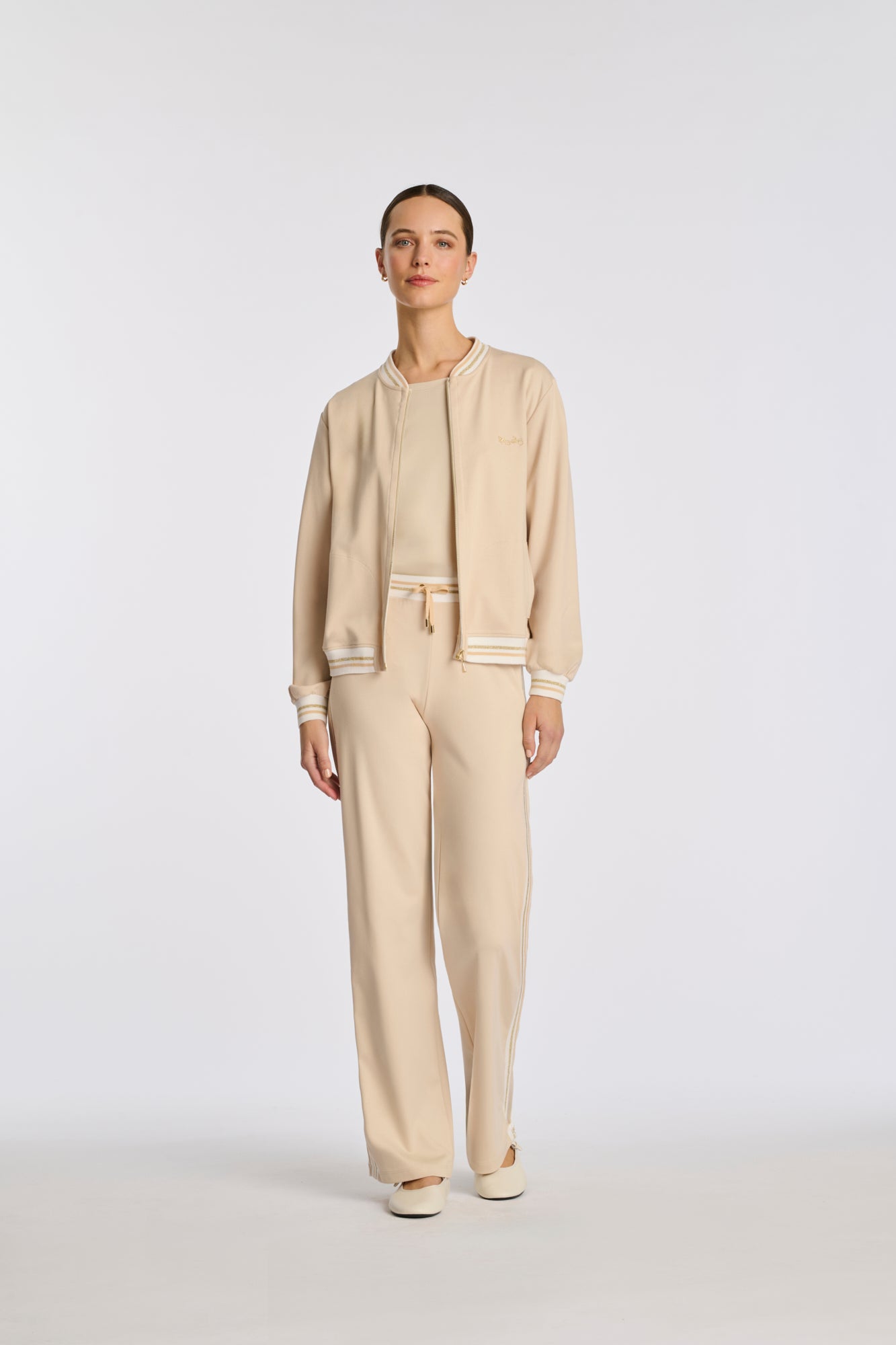 Sweat shirt zippé en jersey milano