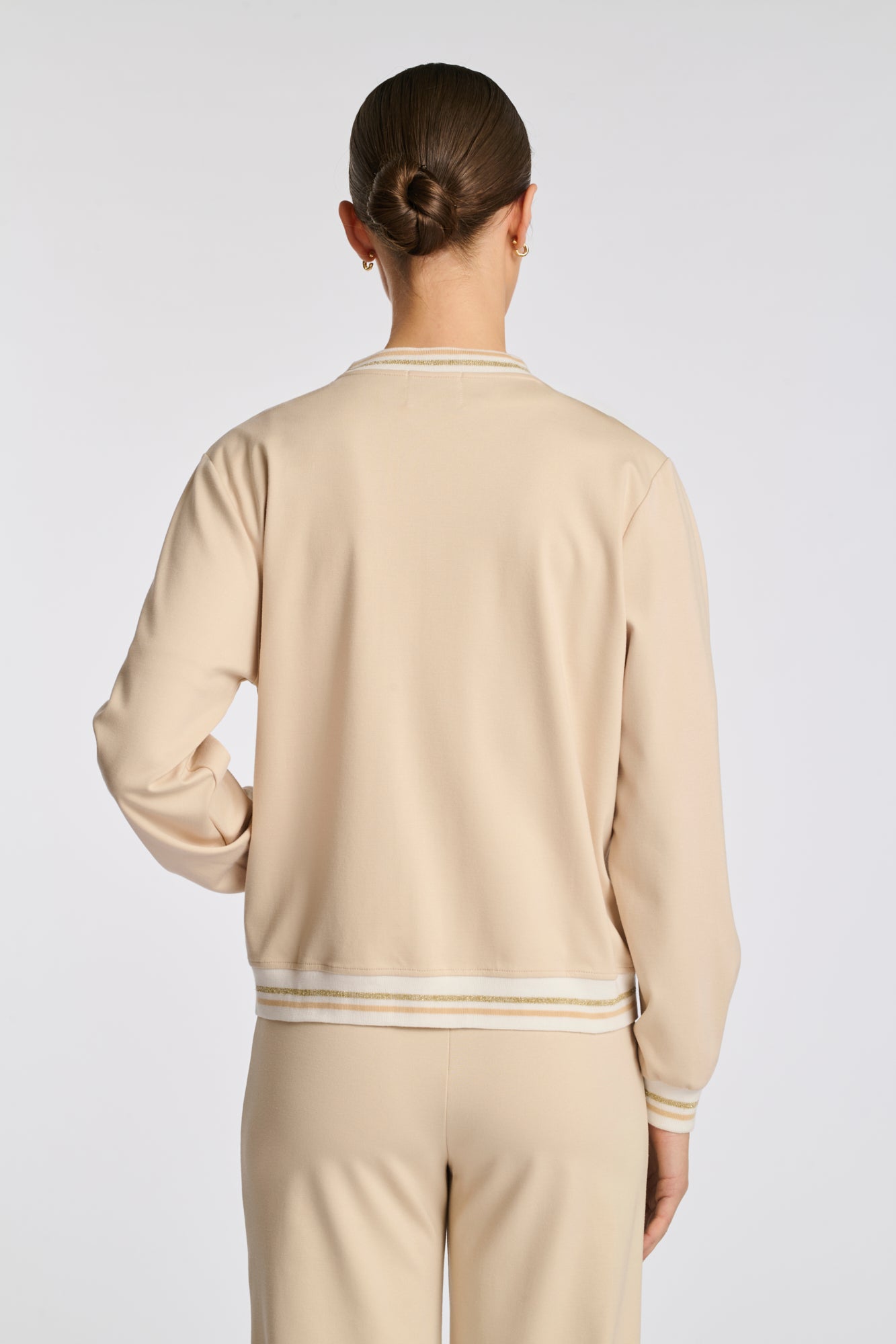 Sweat shirt zippé en jersey milano