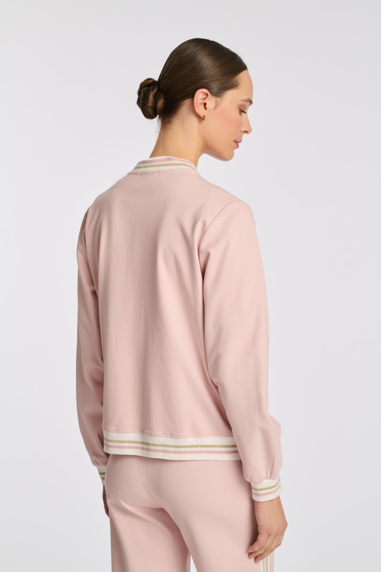 Sweat shirt zippé en jersey milano