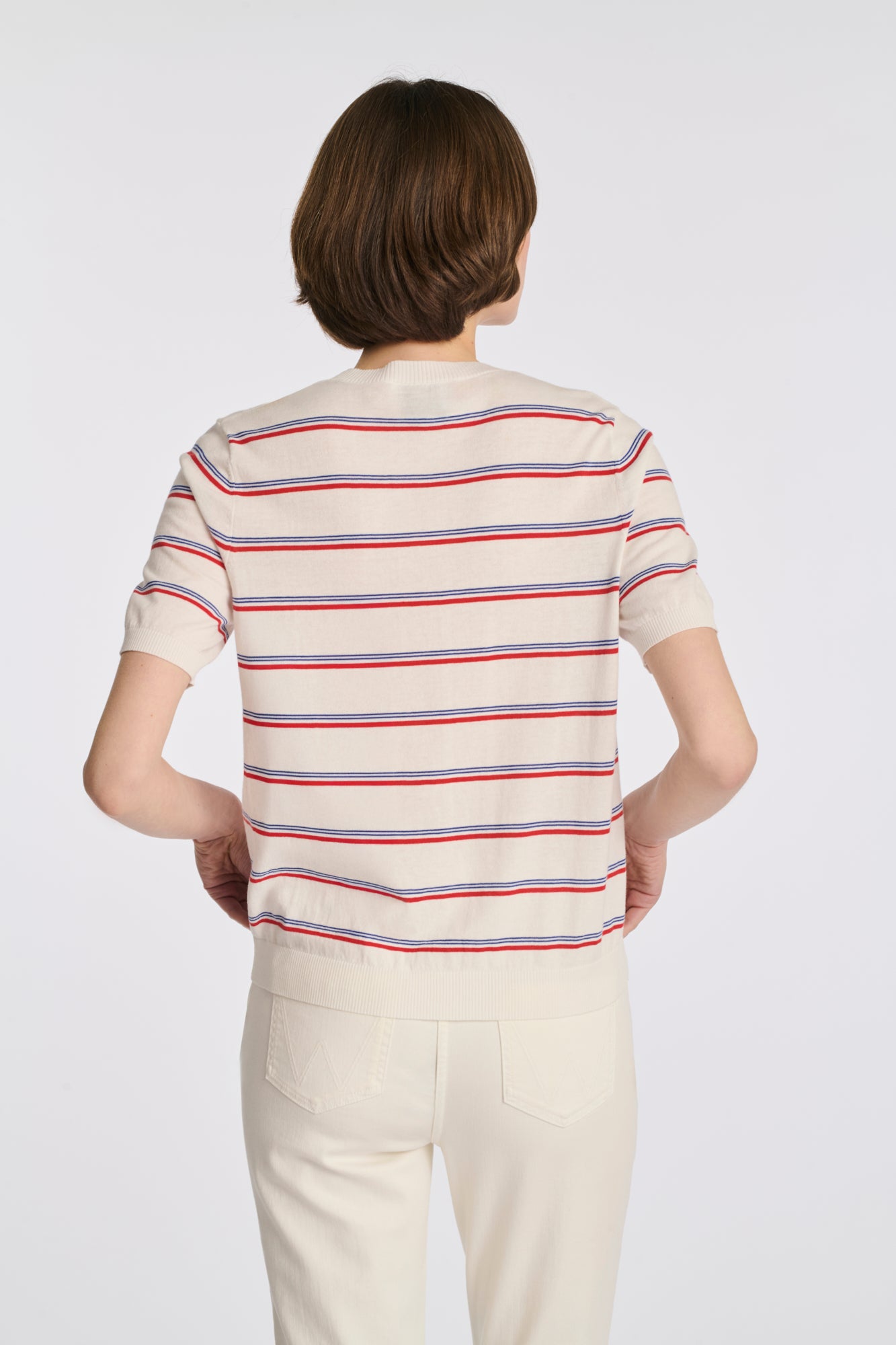 Short-sleeved striped jumper