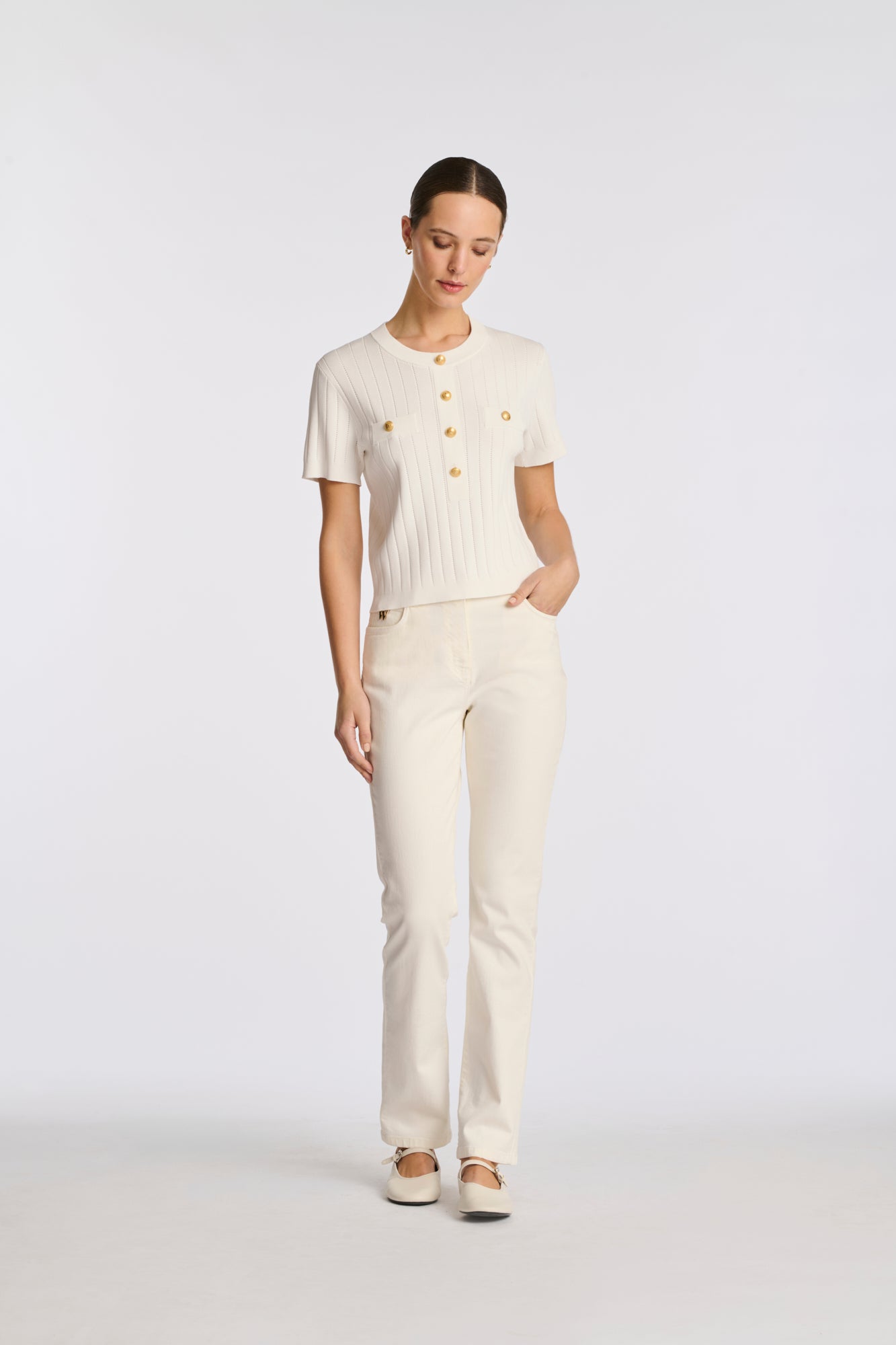 Pull en maille pointelle