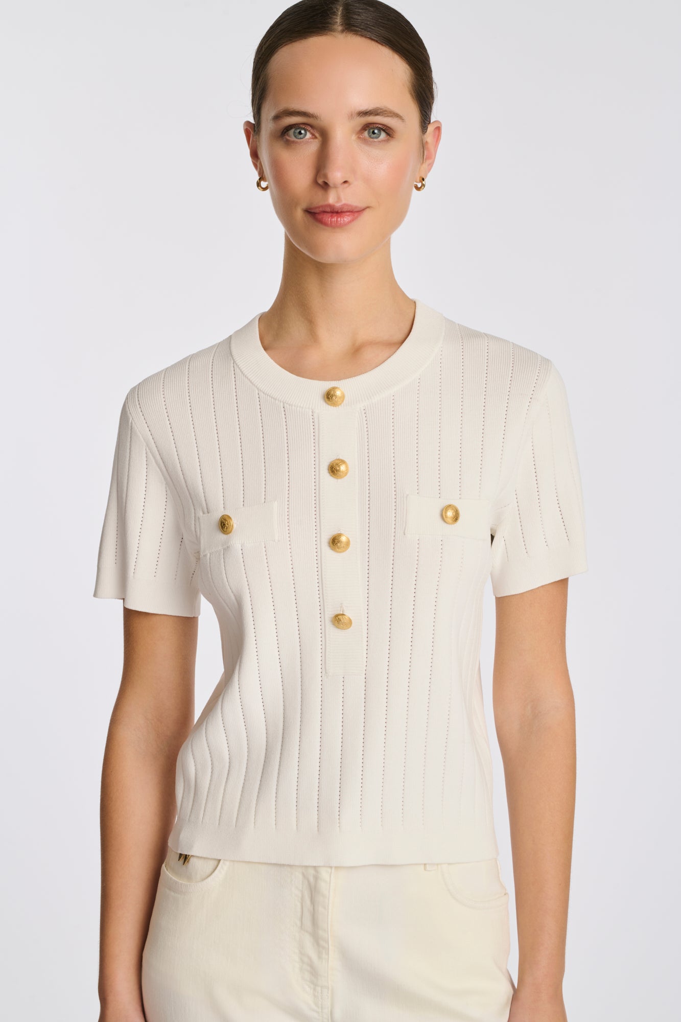 Pull en maille pointelle